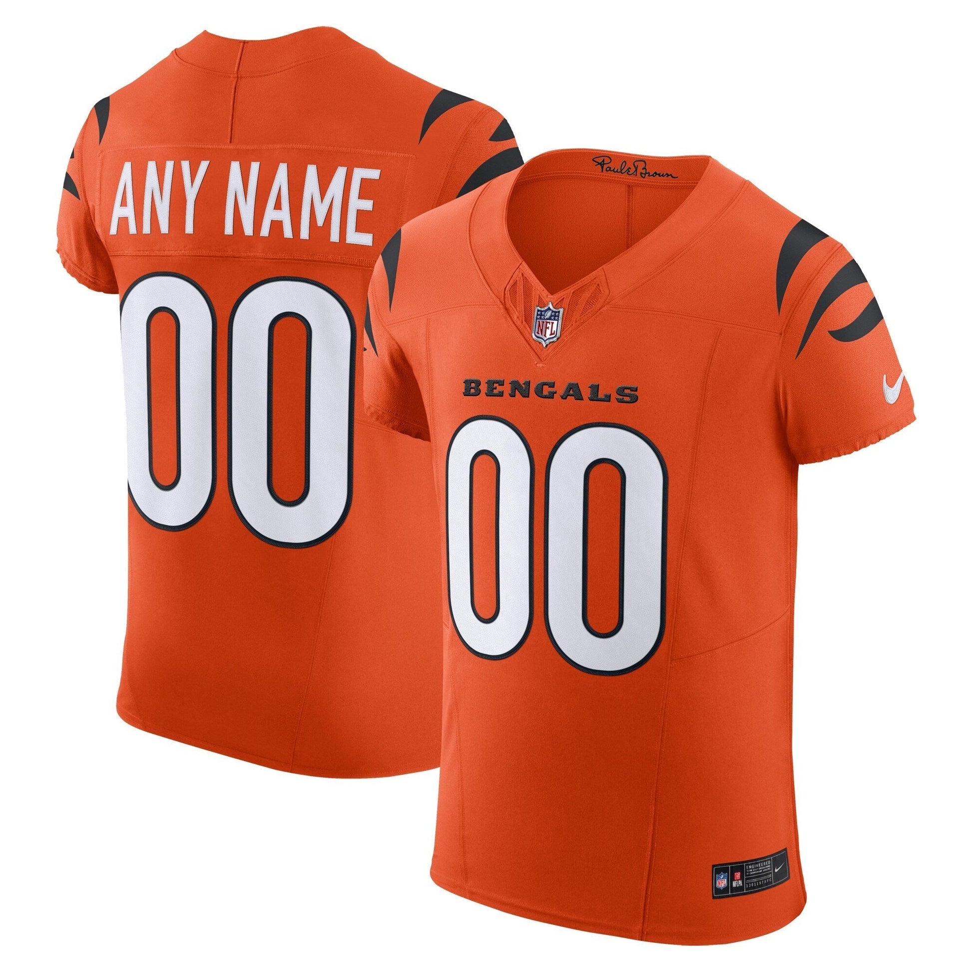 Cincinnati Bengals Orange Alternate Vapor F.U.S.E. Elite Custom Jersey football jersey product view 1