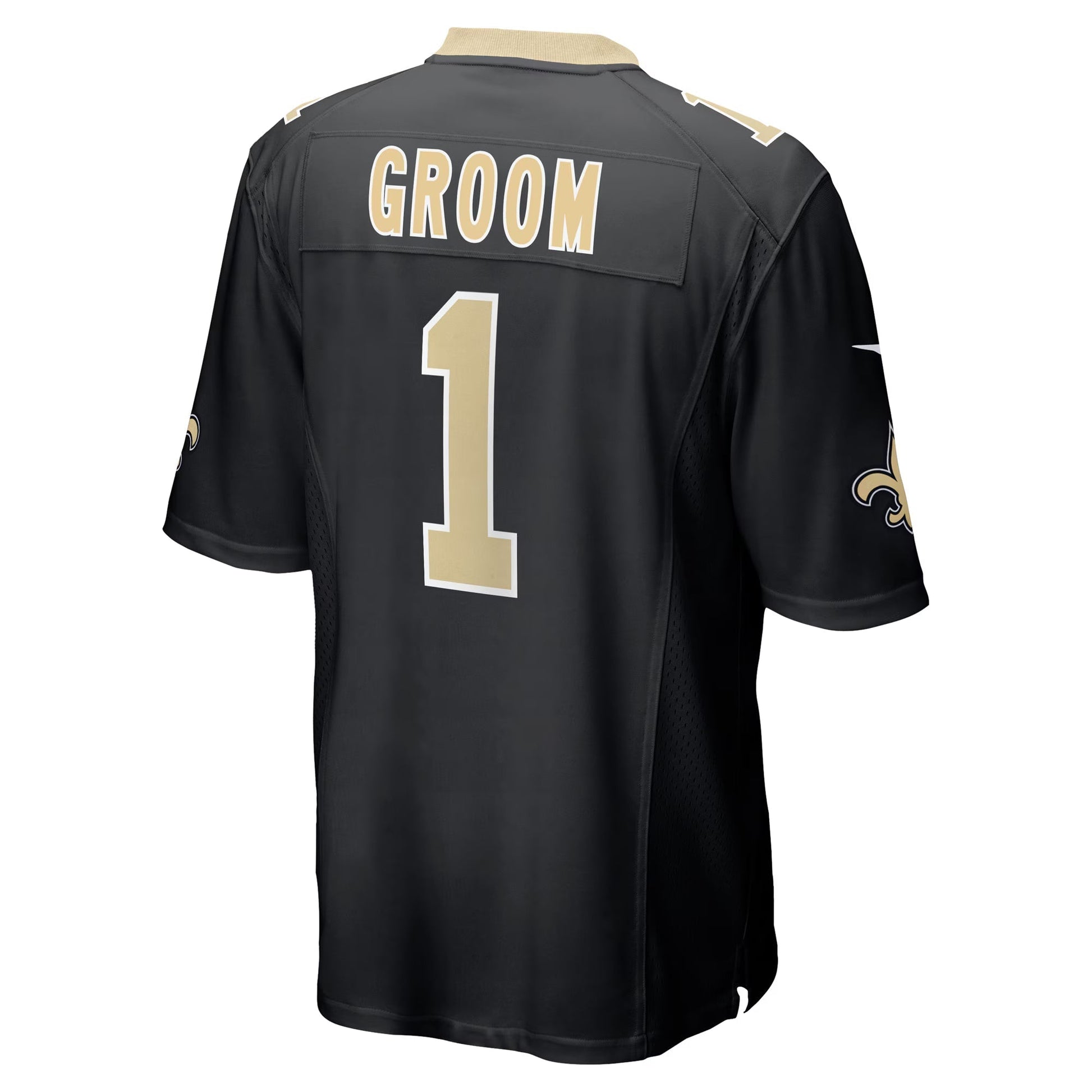 New Orleans Saints Number 1 Groom Black Game Jersey football jersey product view 1