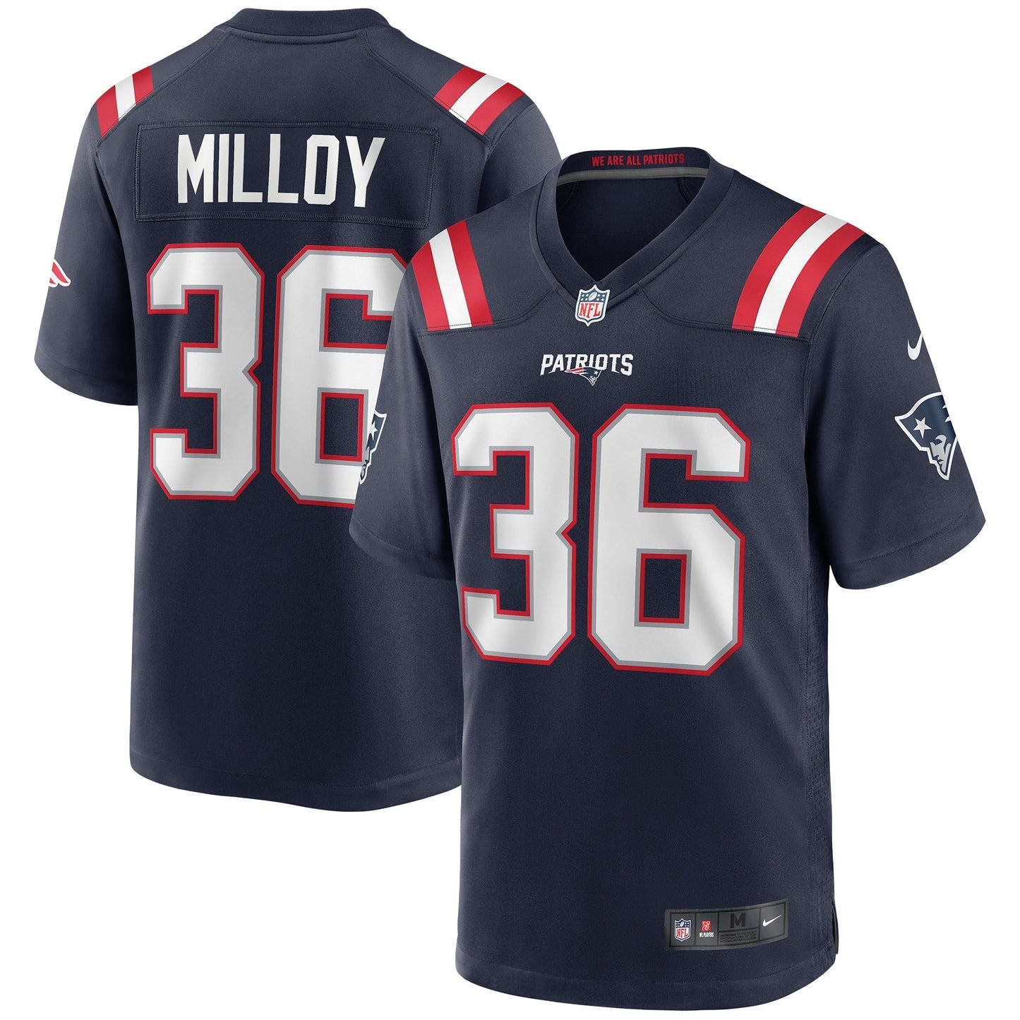 New England Patriots Lawyer Milloy Navy Game Retired Player Jersey football jersey product view 1