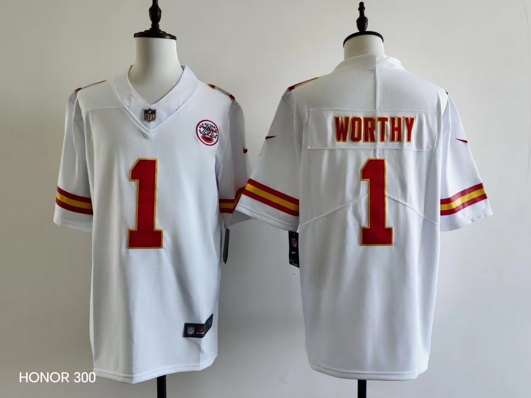 Men's Kansas City Chiefs Xavier Worthy Jersey - White football jersey product view 1