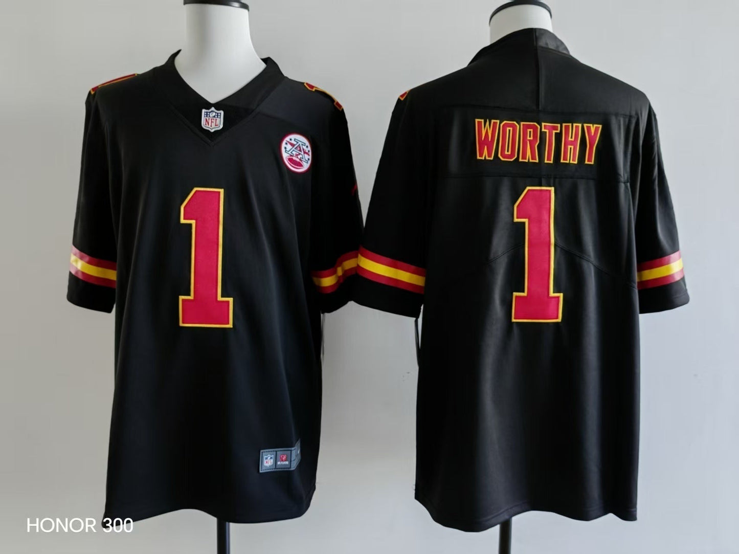 Men's Kansas City Chiefs Xavier Worthy Jersey - Black football jersey product view 1