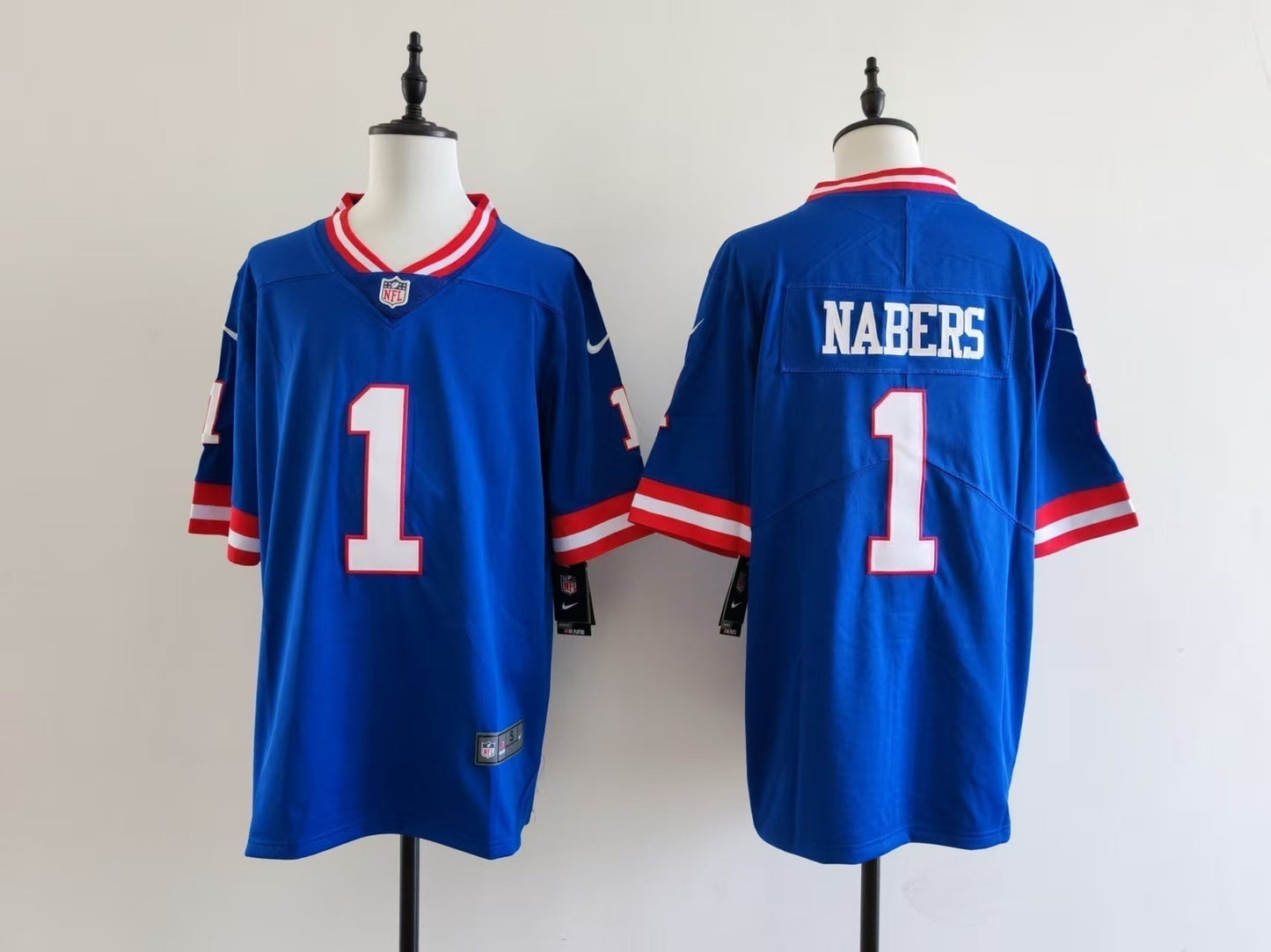 Men's New York Giants Malik Nabers Jersey football jersey product view 1