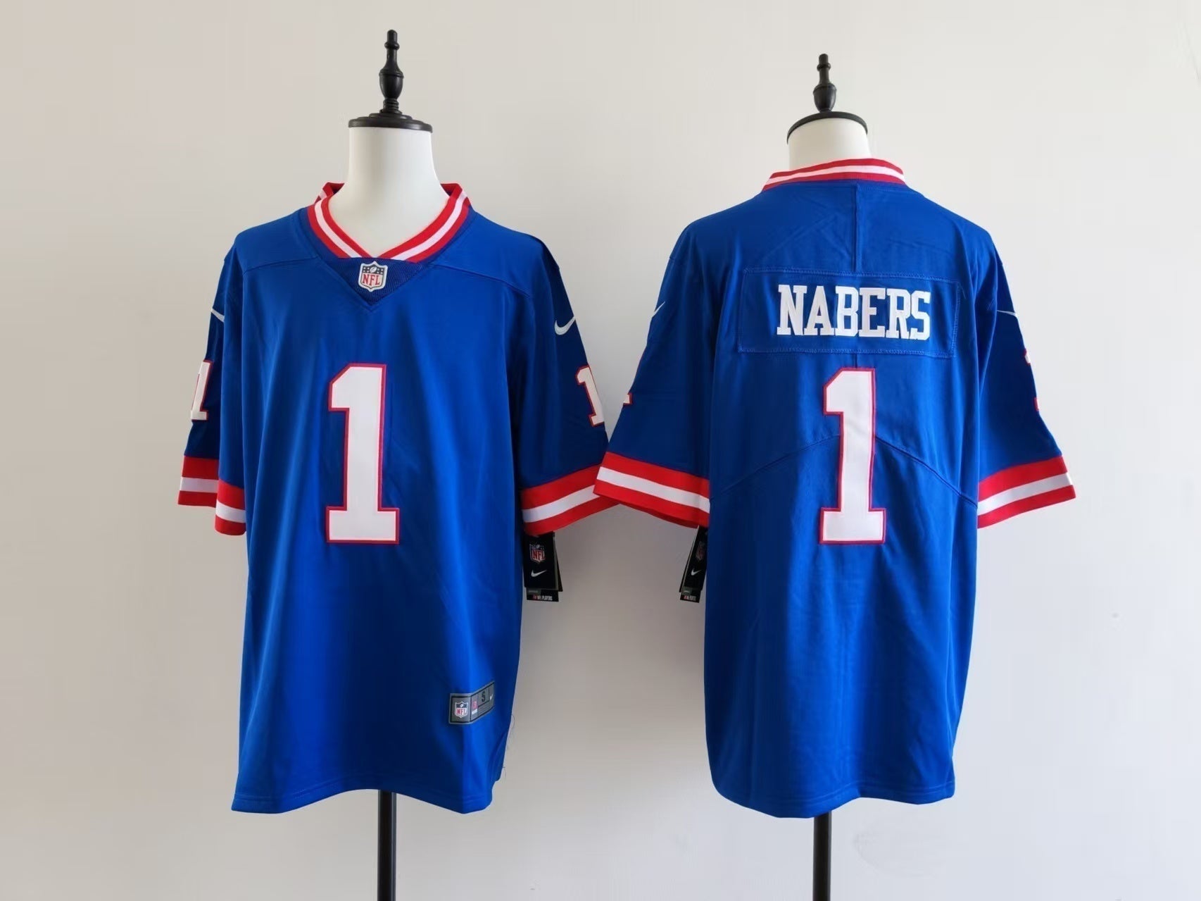 Men's New York Giants Malik Nabers Jersey football jersey product view 1