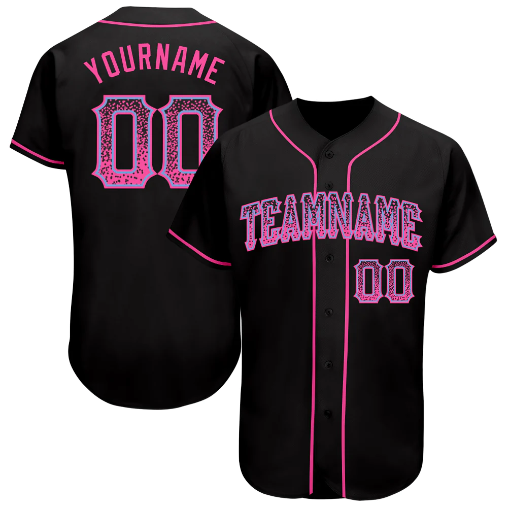 Custom Black Pink-Light Blue Authentic Drift Fashion Baseball Jersey Unisex T-shirt, Sweatshirt, Hoodie, Long Sleeve Tee - T-Shirt, Sweatshirt, Hoodie