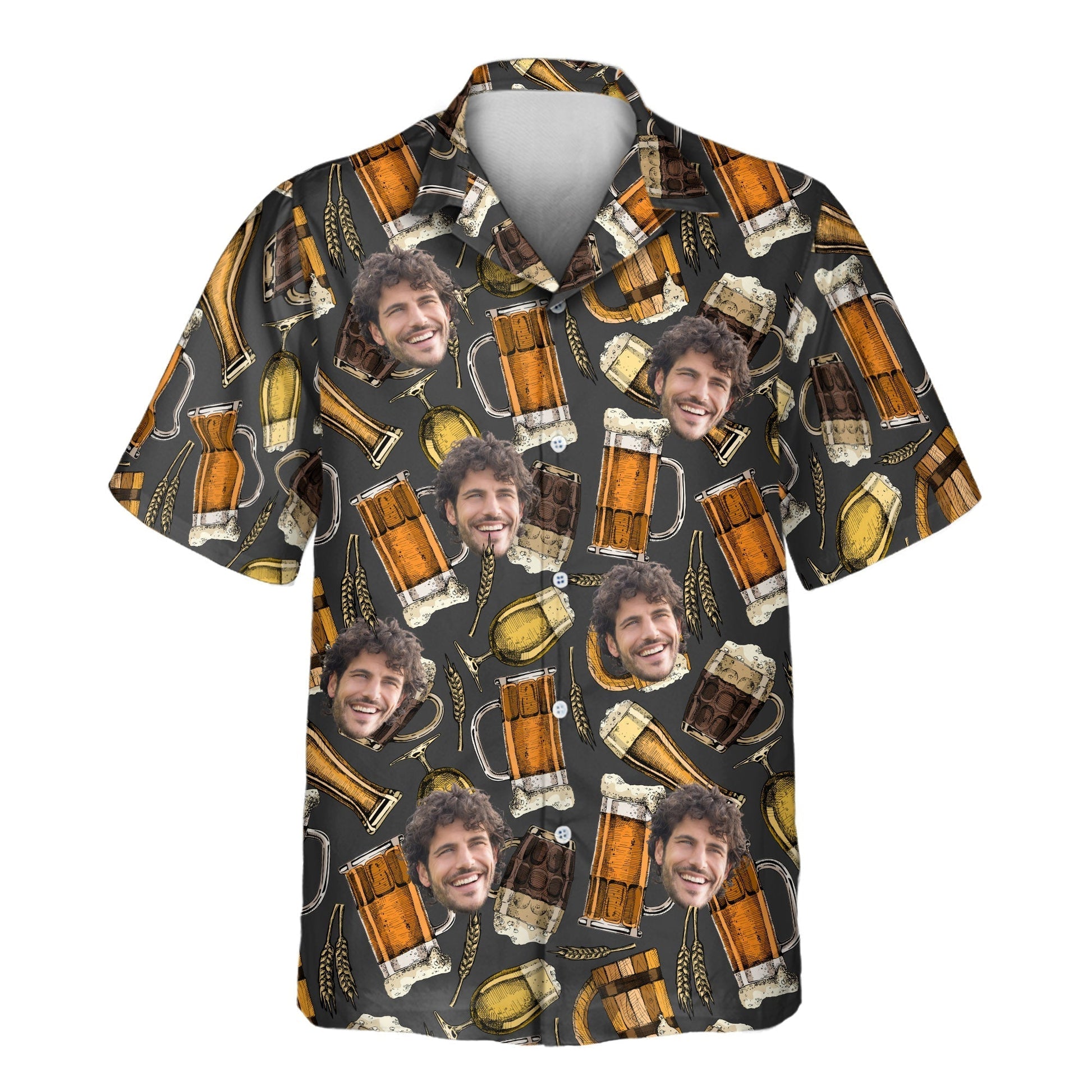 Aloha Brews | Aloha Custom Hawaiian Shirts with Faces or Logos Unisex T-shirt, Sweatshirt, Hoodie, Long Sleeve Tee - T-Shirt, Sweatshirt, Hoodie
