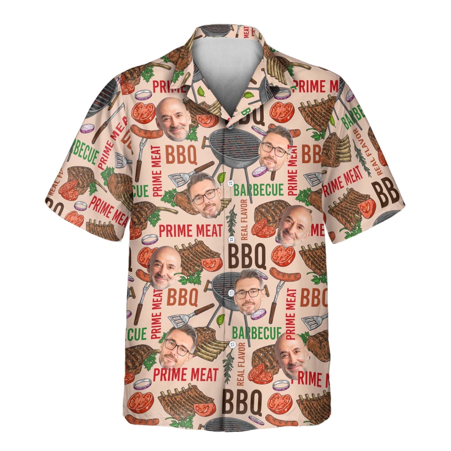 Barbecue Time | Aloha Custom Hawaiian Shirts with Faces or Logos Unisex T-shirt, Sweatshirt, Hoodie, Long Sleeve Tee - T-Shirt, Sweatshirt, Hoodie