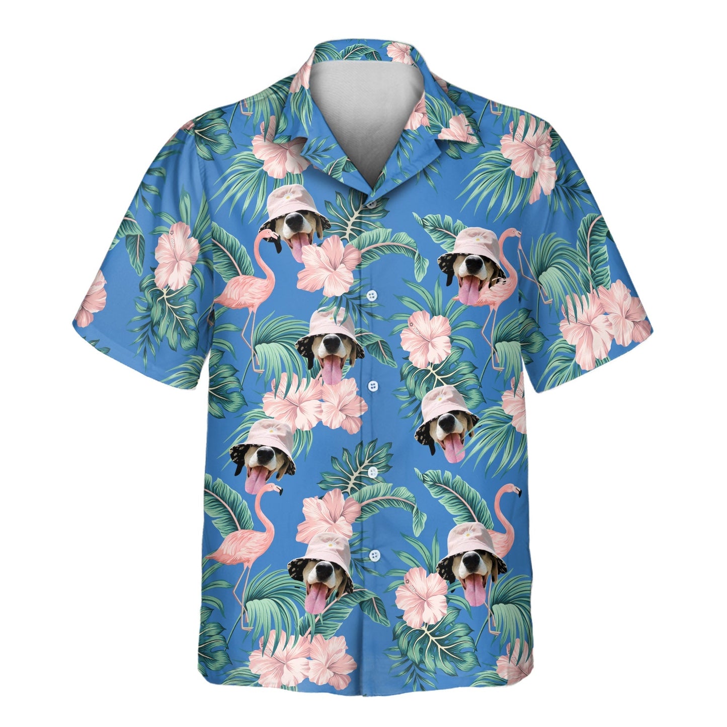 Flamingo Paradise | Aloha Custom Hawaiian Shirts with Faces or Logos Unisex T-shirt, Sweatshirt, Hoodie, Long Sleeve Tee - T-Shirt, Sweatshirt, Hoodie