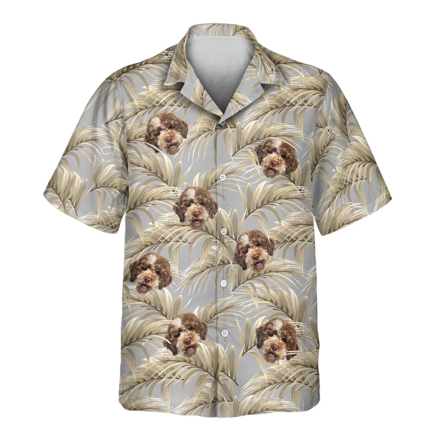 Golden Palm Leaves | Aloha Custom Hawaiian Shirts with Faces or Logos Unisex T-shirt, Sweatshirt, Hoodie, Long Sleeve Tee - T-Shirt, Sweatshirt, Hoodie