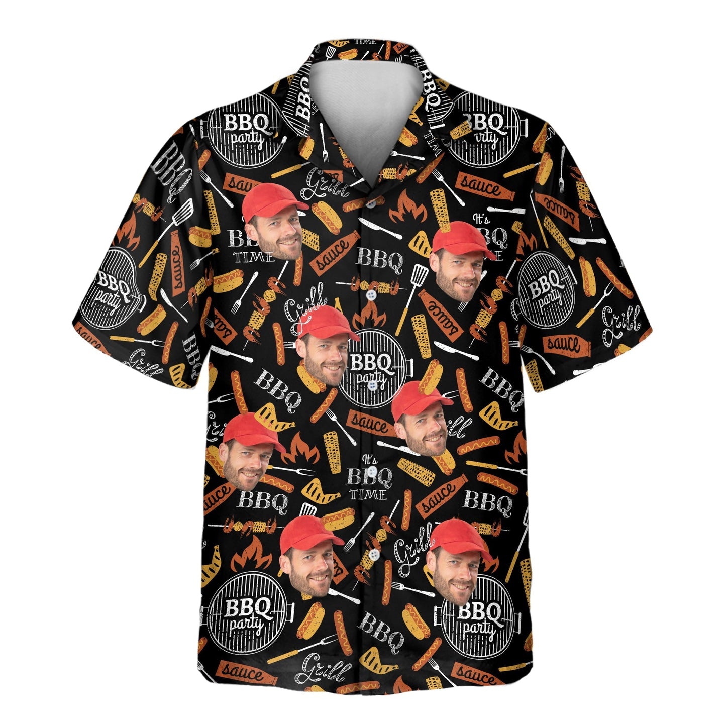 Grill Master | Aloha Custom Hawaiian Shirts with Faces or Logos Unisex T-shirt, Sweatshirt, Hoodie, Long Sleeve Tee - T-Shirt, Sweatshirt, Hoodie