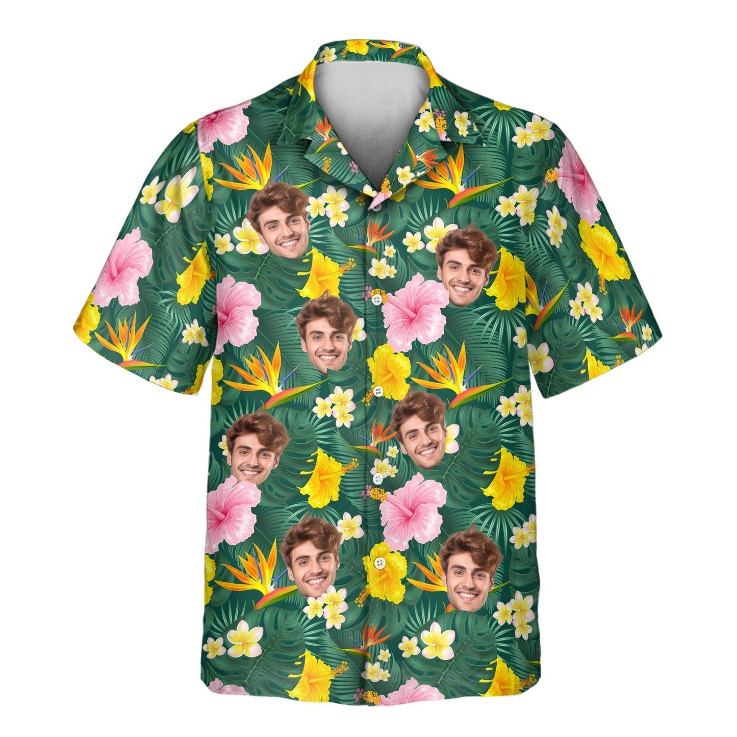 Island Blossom | Aloha Custom Hawaiian Shirts with Faces or Logos Unisex T-shirt, Sweatshirt, Hoodie, Long Sleeve Tee - T-Shirt, Sweatshirt, Hoodie