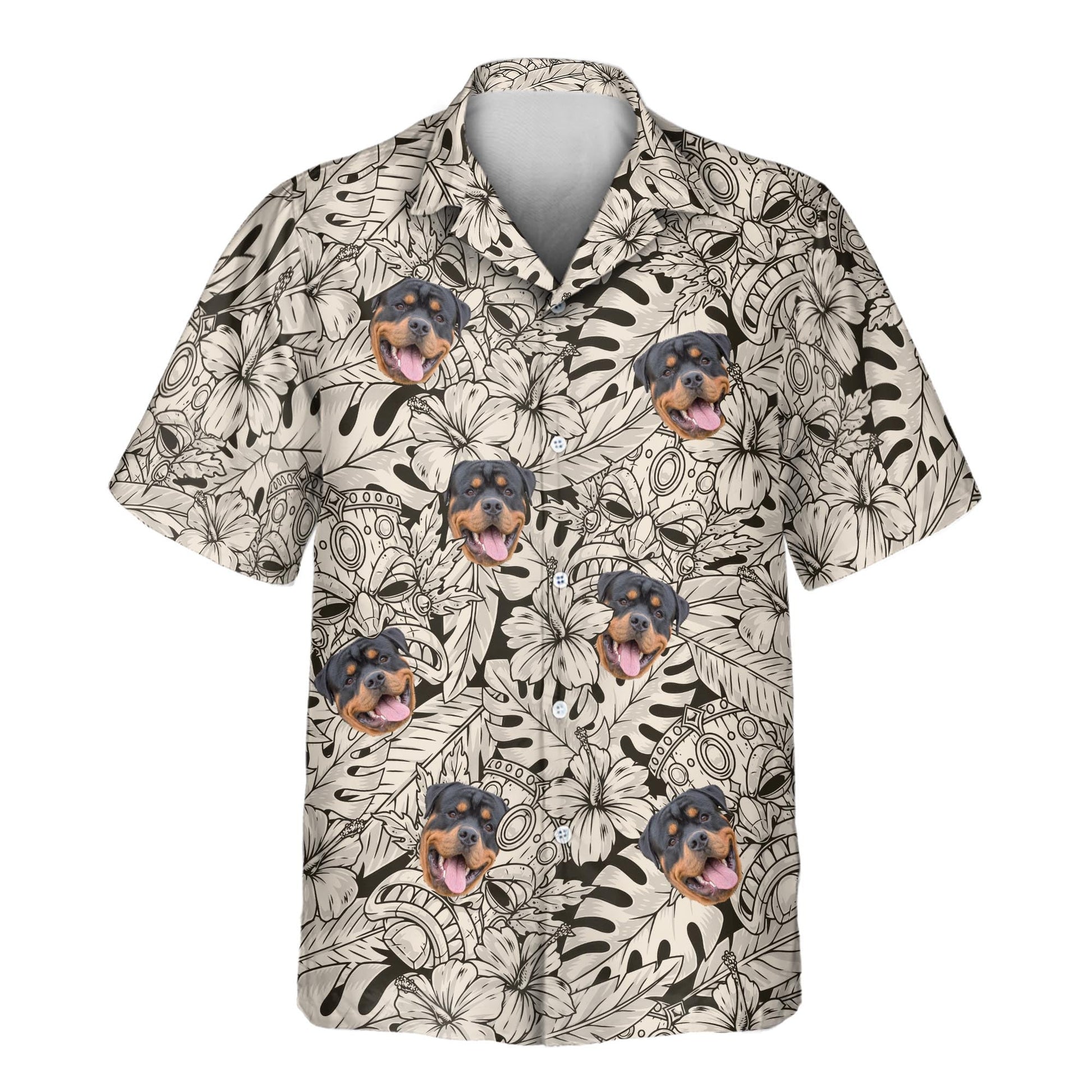 Island Tiki Vibes | Aloha Custom Hawaiian Shirts with Faces or Logos Unisex T-shirt, Sweatshirt, Hoodie, Long Sleeve Tee - T-Shirt, Sweatshirt, Hoodie