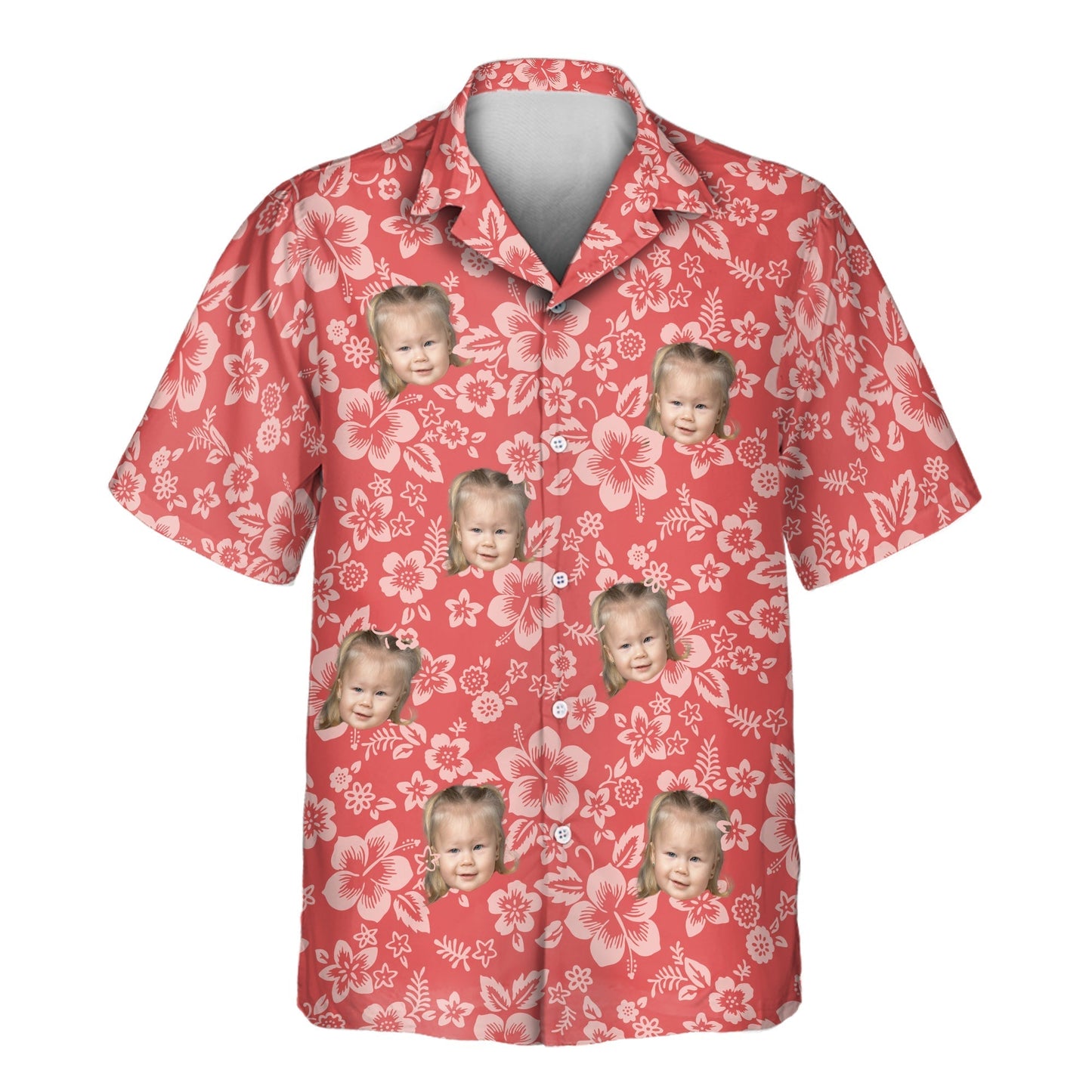 Japanese Hibiscus Blossom | Aloha Custom Hawaiian Shirts with Faces or Logos Unisex T-shirt, Sweatshirt, Hoodie, Long Sleeve Tee - T-Shirt, Sweatshirt, Hoodie