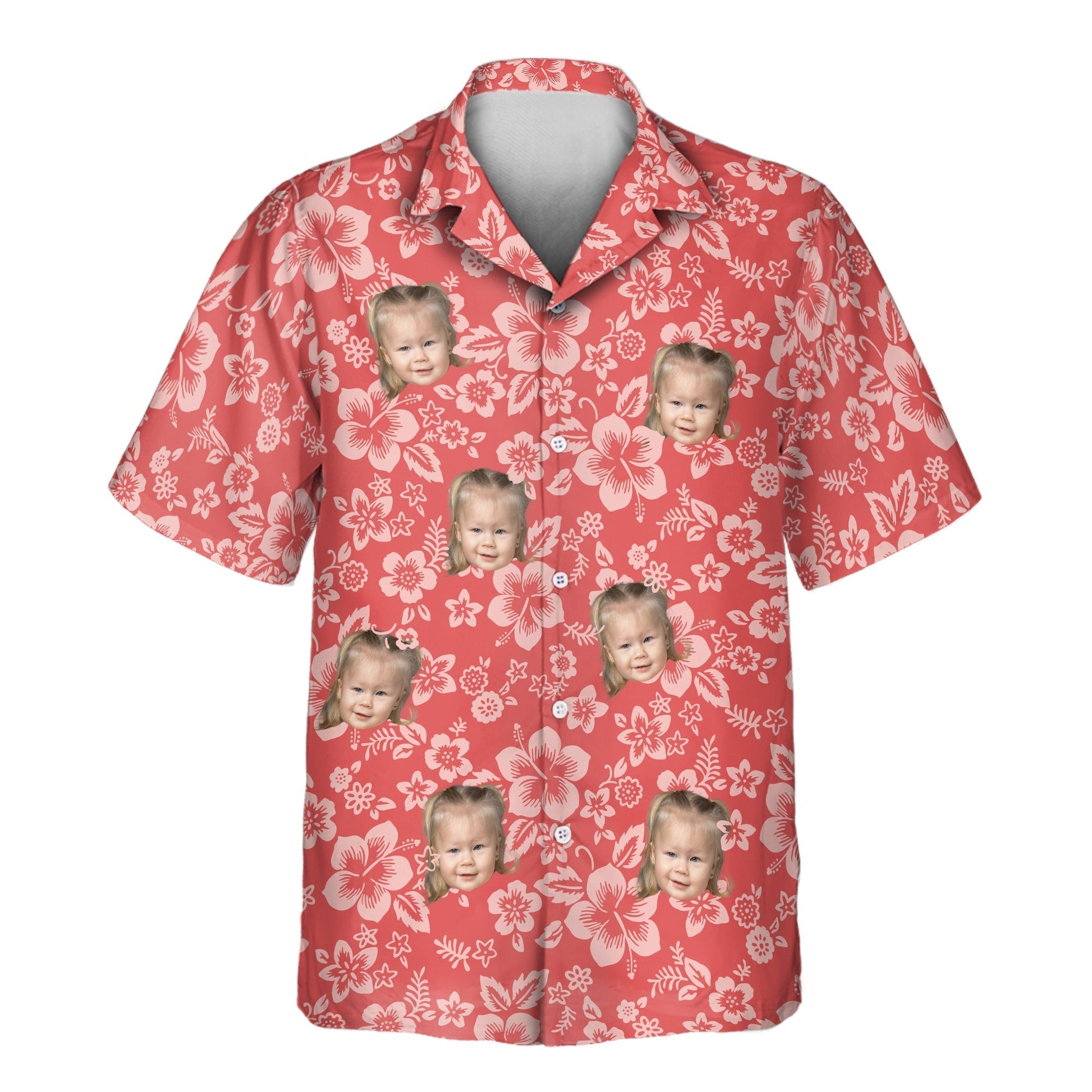 Japanese Hibiscus Blossom | Aloha Custom Hawaiian Shirts with Faces or Logos Unisex T-shirt, Sweatshirt, Hoodie, Long Sleeve Tee - T-Shirt, Sweatshirt, Hoodie