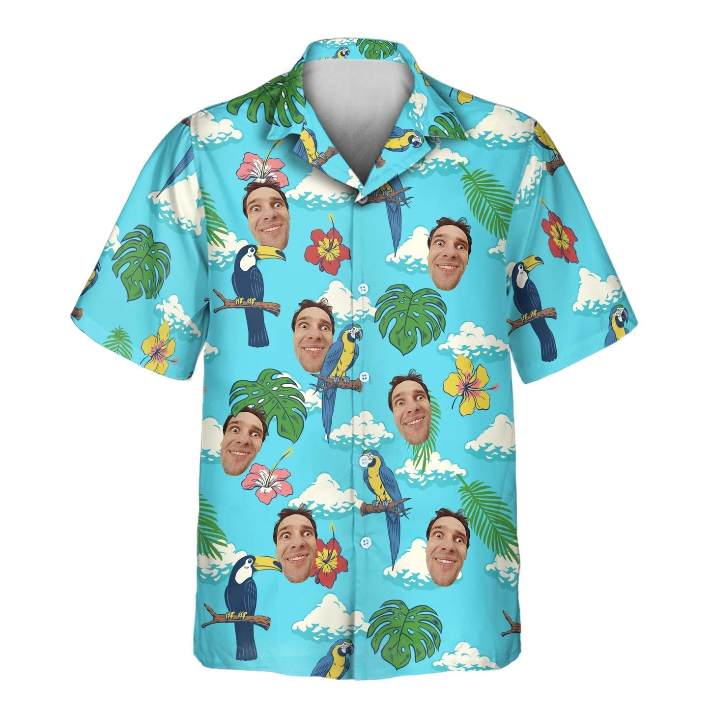 Jungle Bird Paradise | Aloha Custom Hawaiian Shirts with Faces or Logos Unisex T-shirt, Sweatshirt, Hoodie, Long Sleeve Tee - T-Shirt, Sweatshirt, Hoodie