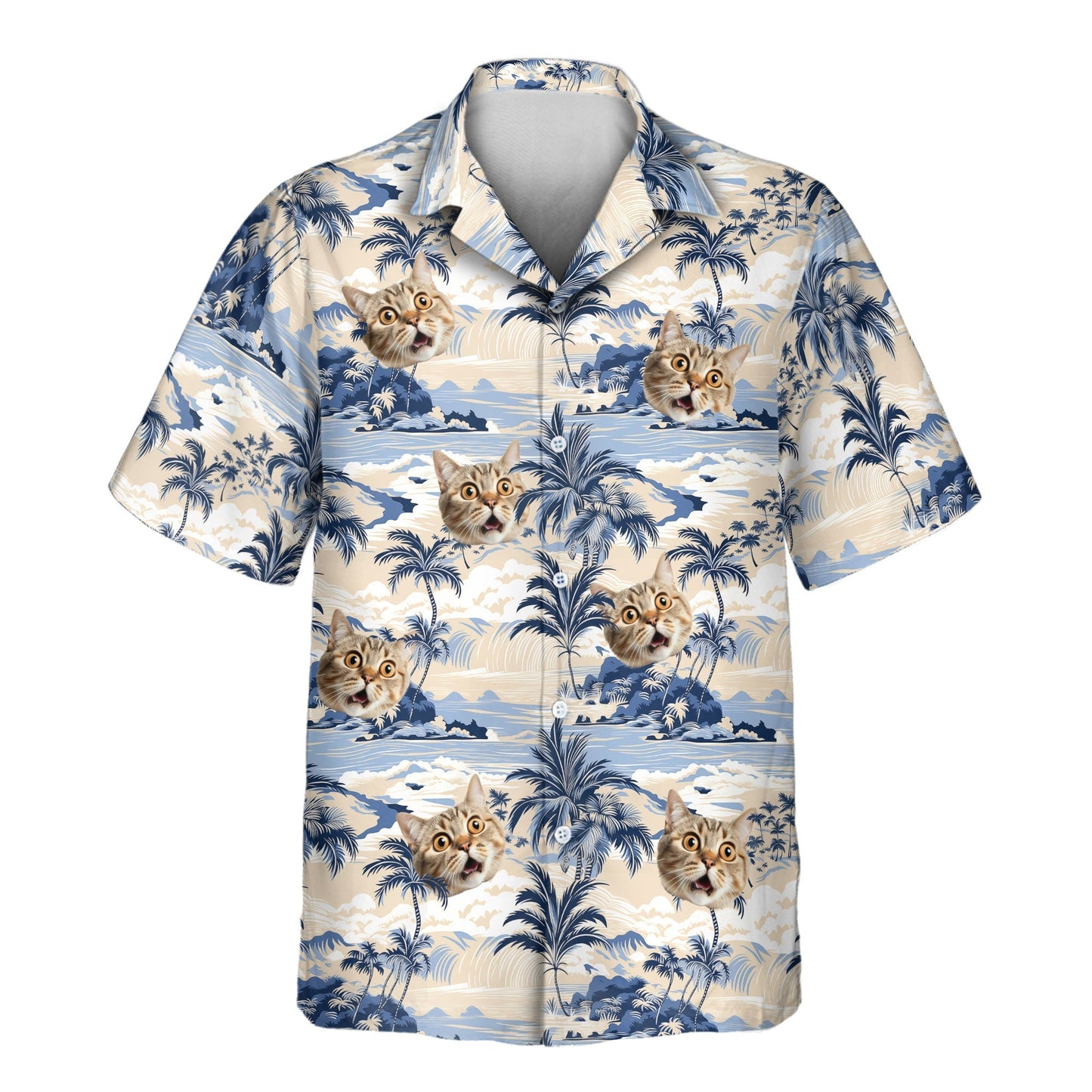 Nostalgic Tropical Paradise | Aloha Custom Hawaiian Shirts with Faces or Logos Unisex T-shirt, Sweatshirt, Hoodie, Long Sleeve Tee - T-Shirt, Sweatshirt, Hoodie