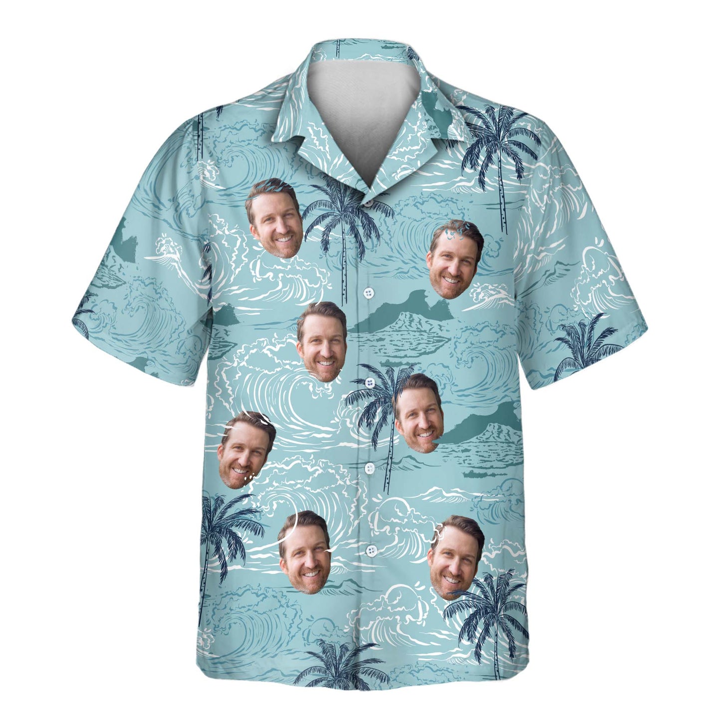 Retro Ocean Wave | Aloha Custom Hawaiian Shirts with Faces or Logos Unisex T-shirt, Sweatshirt, Hoodie, Long Sleeve Tee - T-Shirt, Sweatshirt, Hoodie