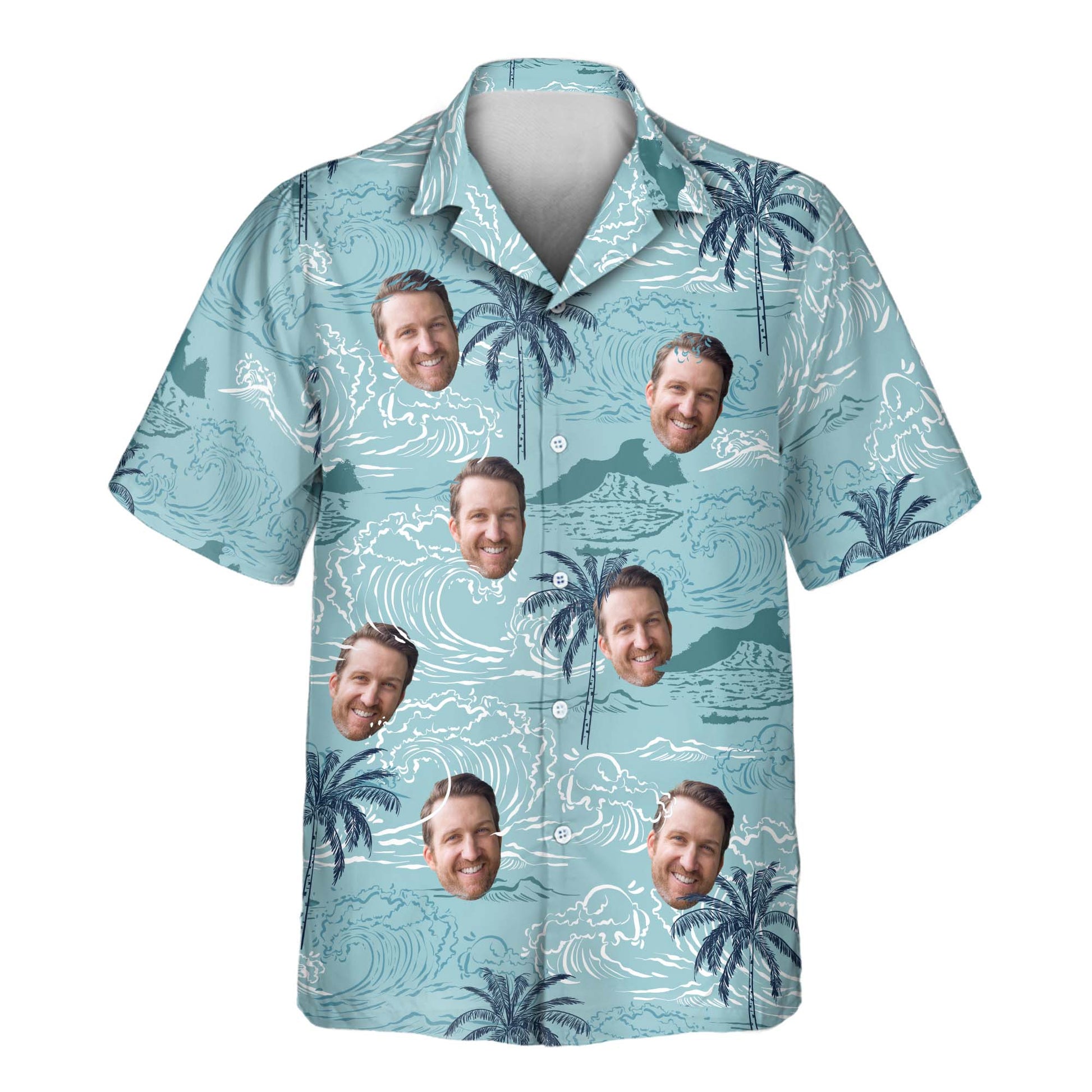 Retro Ocean Wave | Aloha Custom Hawaiian Shirts with Faces or Logos Unisex T-shirt, Sweatshirt, Hoodie, Long Sleeve Tee - T-Shirt, Sweatshirt, Hoodie
