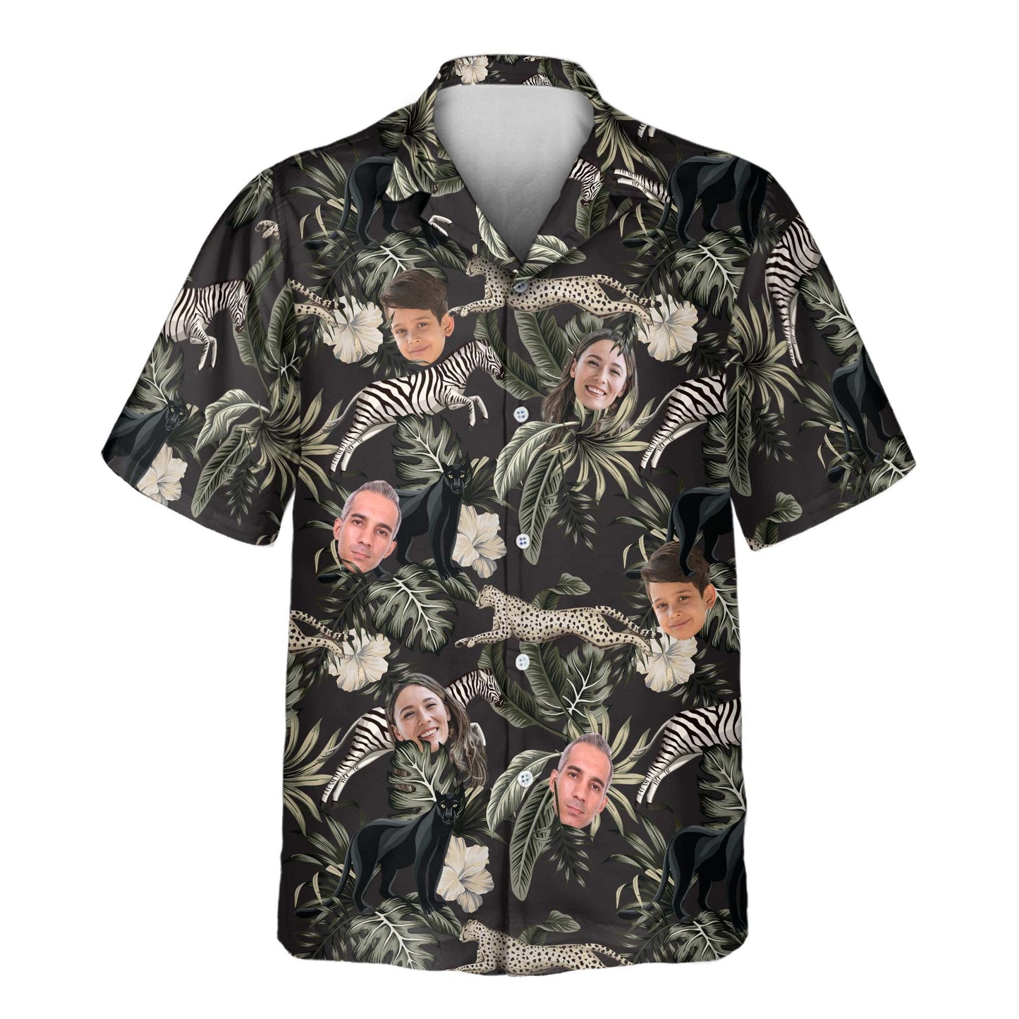 Running Wildlife Animal | Aloha Custom Hawaiian Shirts with Faces or Logos Unisex T-shirt, Sweatshirt, Hoodie, Long Sleeve Tee - T-Shirt, Sweatshirt, Hoodie