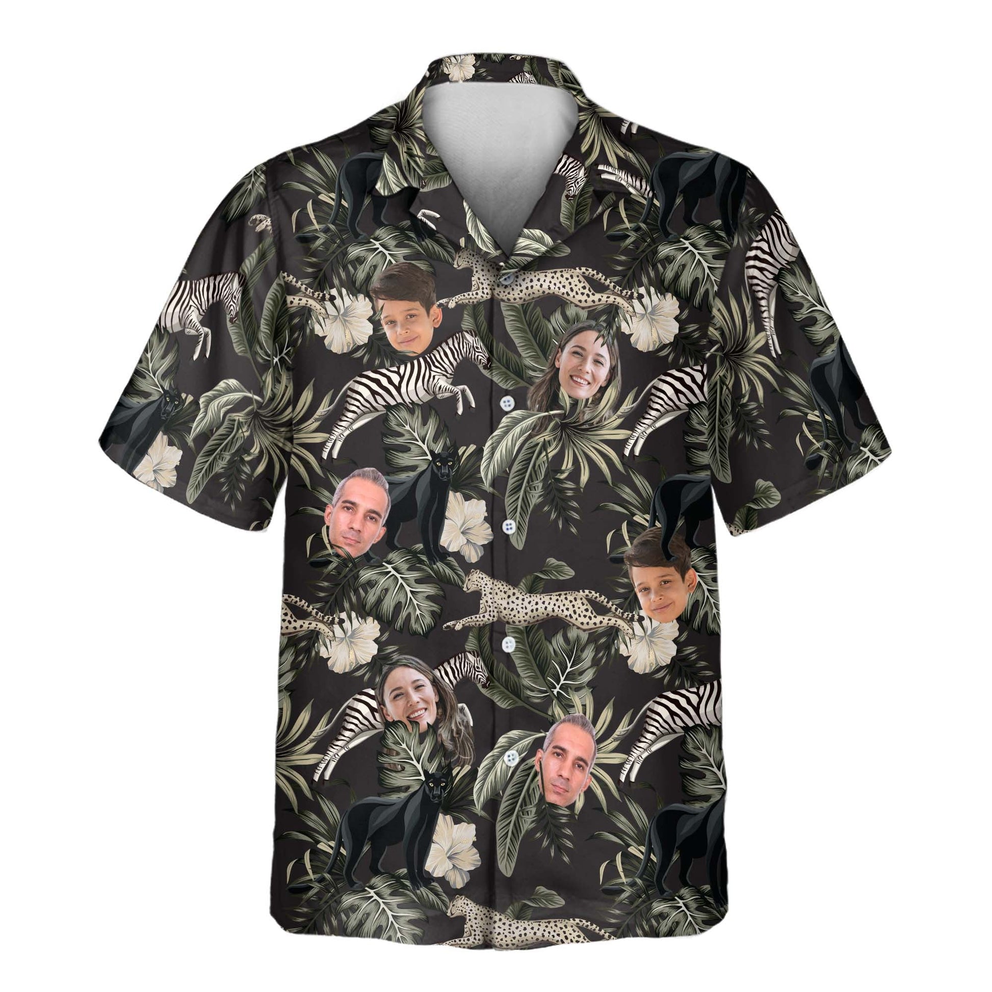 Running Wildlife Animal | Aloha Custom Hawaiian Shirts with Faces or Logos Unisex T-shirt, Sweatshirt, Hoodie, Long Sleeve Tee - T-Shirt, Sweatshirt, Hoodie