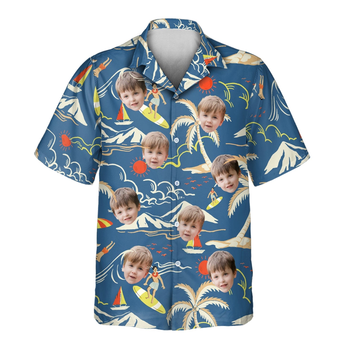 Surf Island Vibes | Aloha Custom Hawaiian Shirts with Faces or Logos Unisex T-shirt, Sweatshirt, Hoodie, Long Sleeve Tee - T-Shirt, Sweatshirt, Hoodie