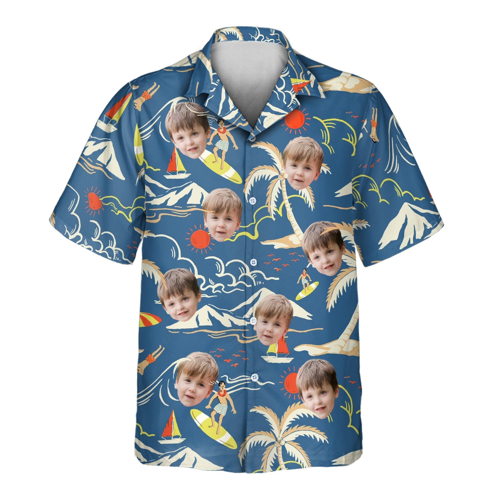 Surf Island Vibes | Aloha Custom Hawaiian Shirts with Faces or Logos Unisex T-shirt, Sweatshirt, Hoodie, Long Sleeve Tee - T-Shirt, Sweatshirt, Hoodie