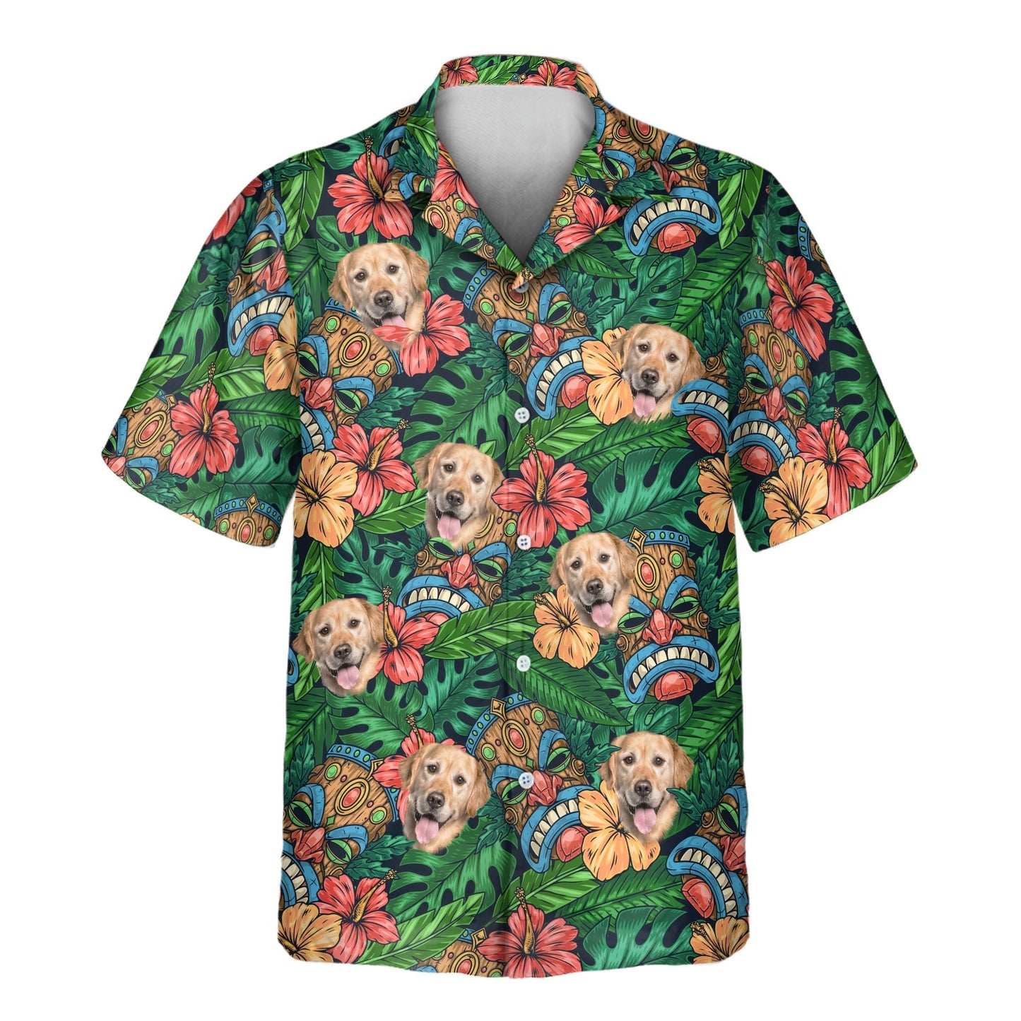 Tiki Paradise Warrior | Aloha Custom Hawaiian Shirts with Faces or Logos Unisex T-shirt, Sweatshirt, Hoodie, Long Sleeve Tee - T-Shirt, Sweatshirt, Hoodie