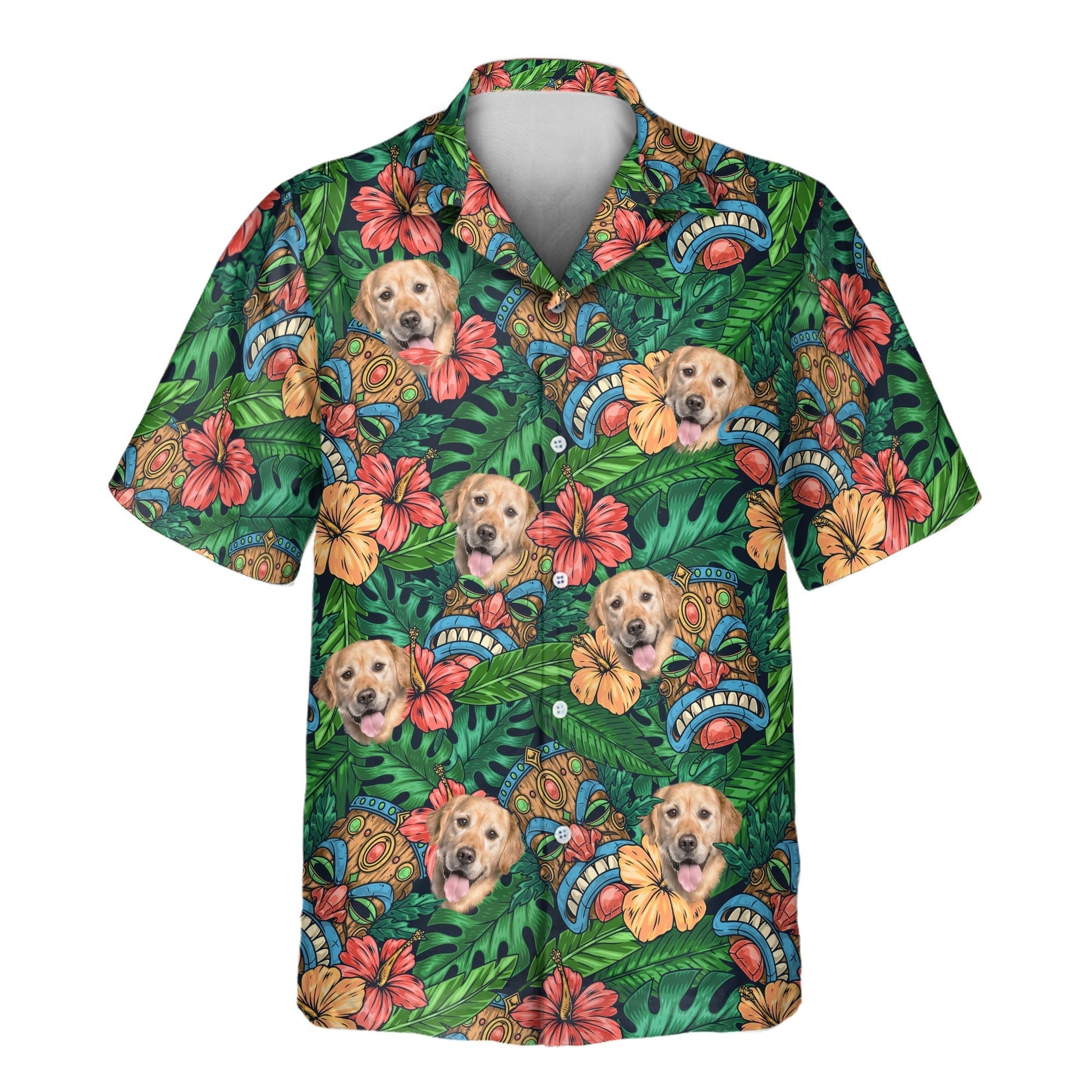 Tiki Paradise Warrior | Aloha Custom Hawaiian Shirts with Faces or Logos Unisex T-shirt, Sweatshirt, Hoodie, Long Sleeve Tee - T-Shirt, Sweatshirt, Hoodie