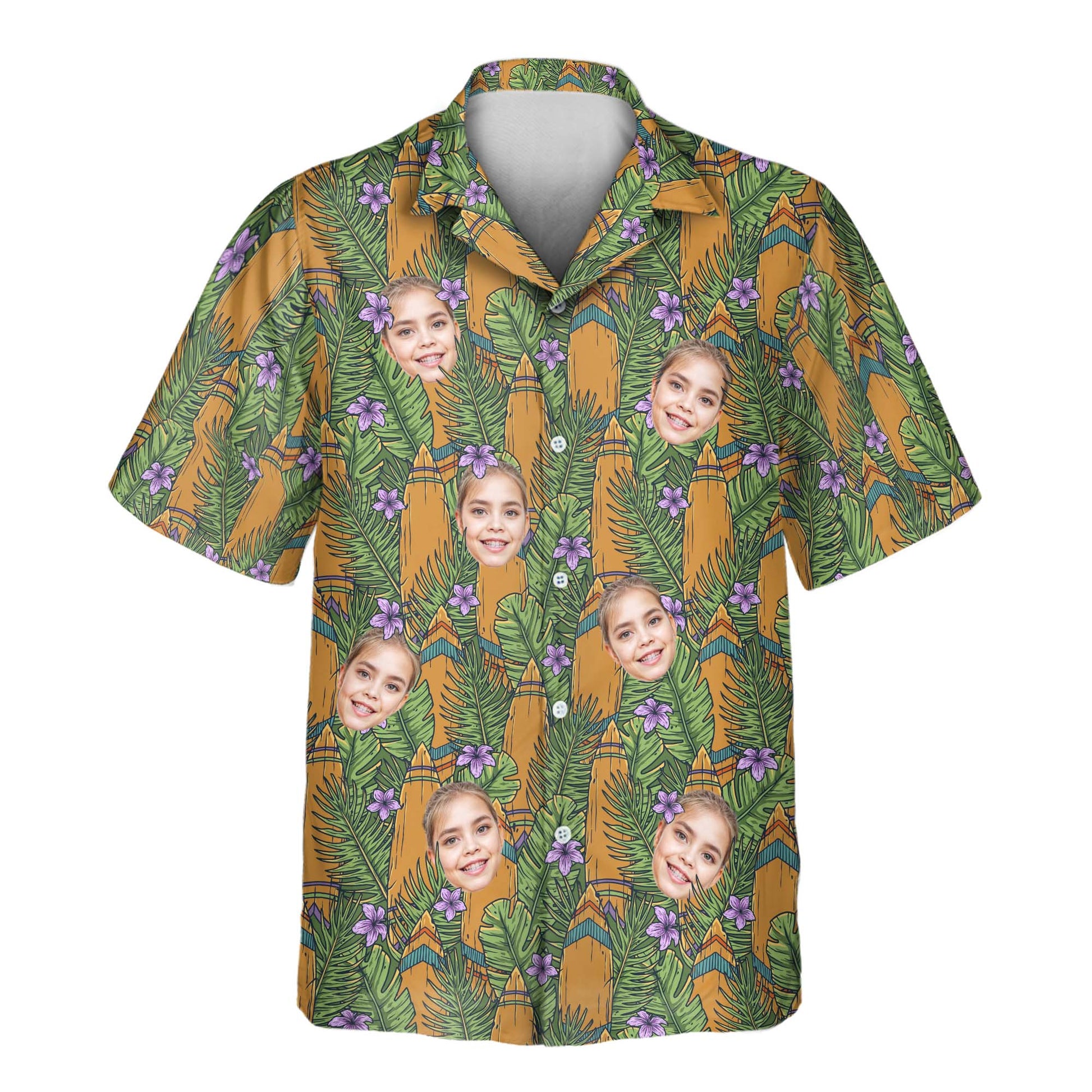 Tiki Surf Legend | Aloha Custom Hawaiian Shirts with Faces or Logos Unisex T-shirt, Sweatshirt, Hoodie, Long Sleeve Tee - T-Shirt, Sweatshirt, Hoodie