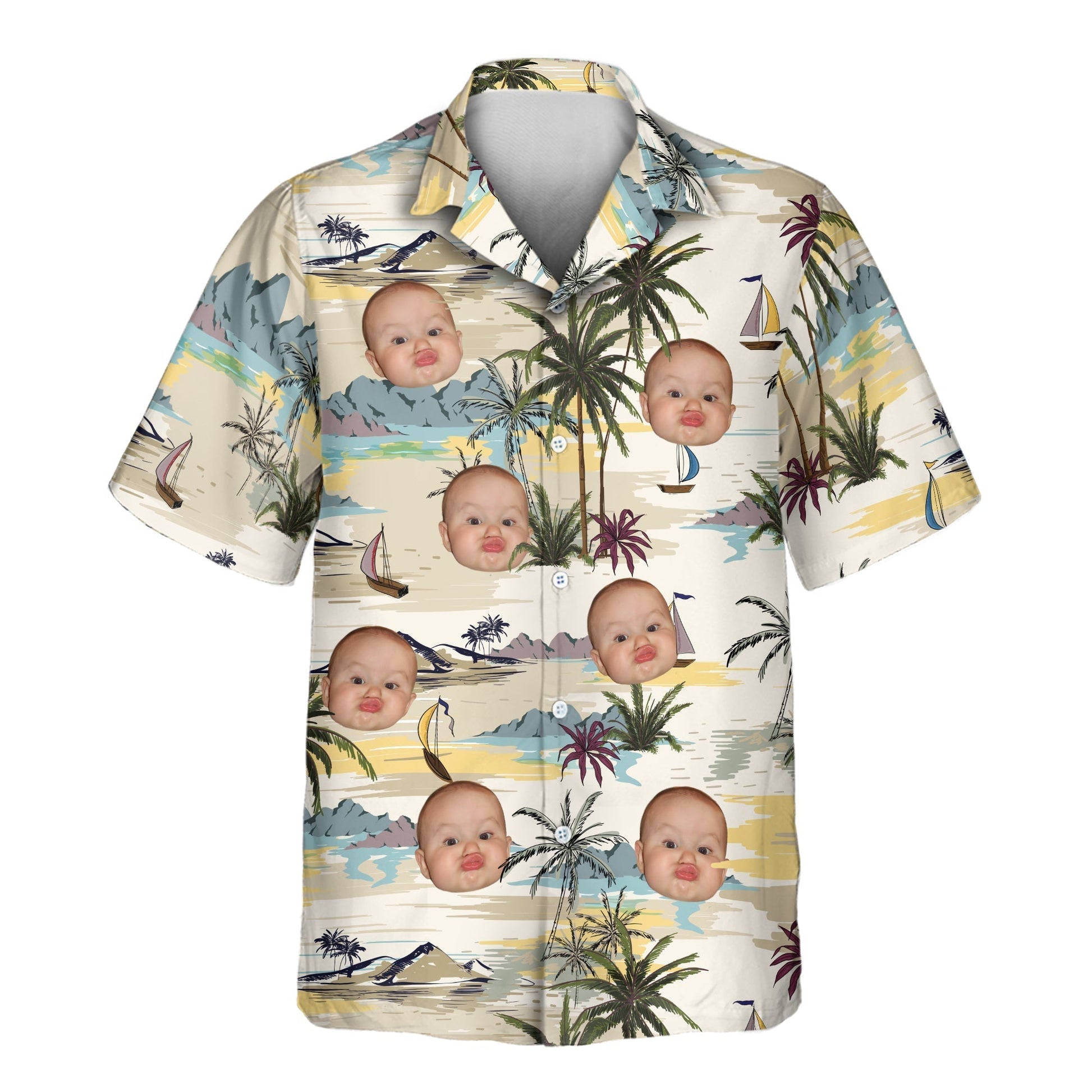 Tranquil Island | Aloha Custom Hawaiian Shirts with Faces or Logos Unisex T-shirt, Sweatshirt, Hoodie, Long Sleeve Tee - T-Shirt, Sweatshirt, Hoodie