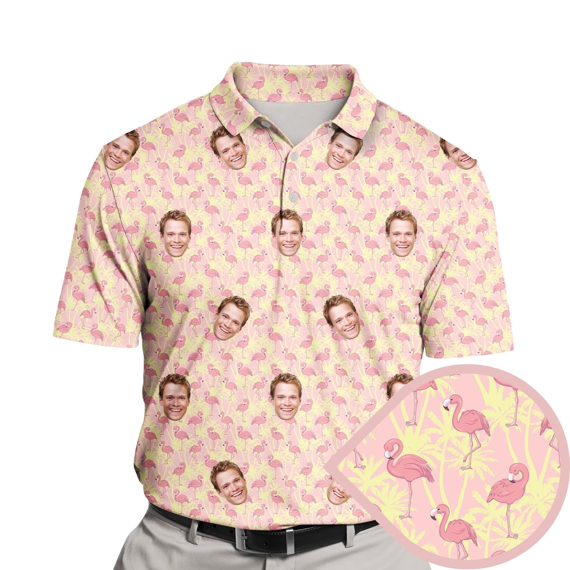 Tropical Flamingo | Funny Golf Shirts with Faces or Logos Unisex T-shirt, Sweatshirt, Hoodie, Long Sleeve Tee - T-Shirt, Sweatshirt, Hoodie