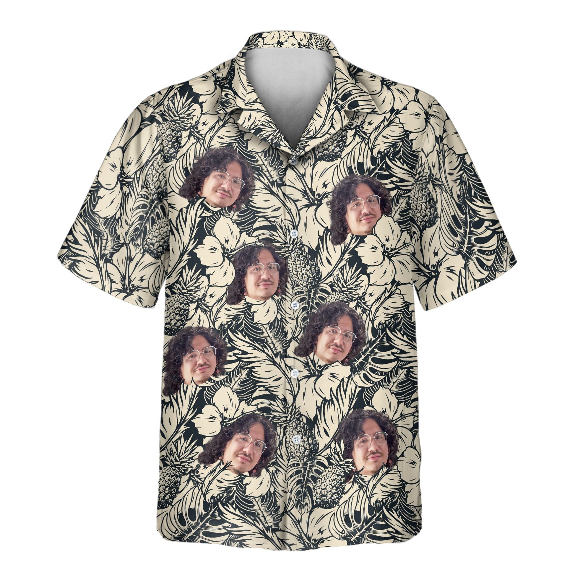 Tropical Garden Elegance | Aloha Custom Hawaiian Shirts with Faces or Logos Unisex T-shirt, Sweatshirt, Hoodie, Long Sleeve Tee - T-Shirt, Sweatshirt, Hoodie