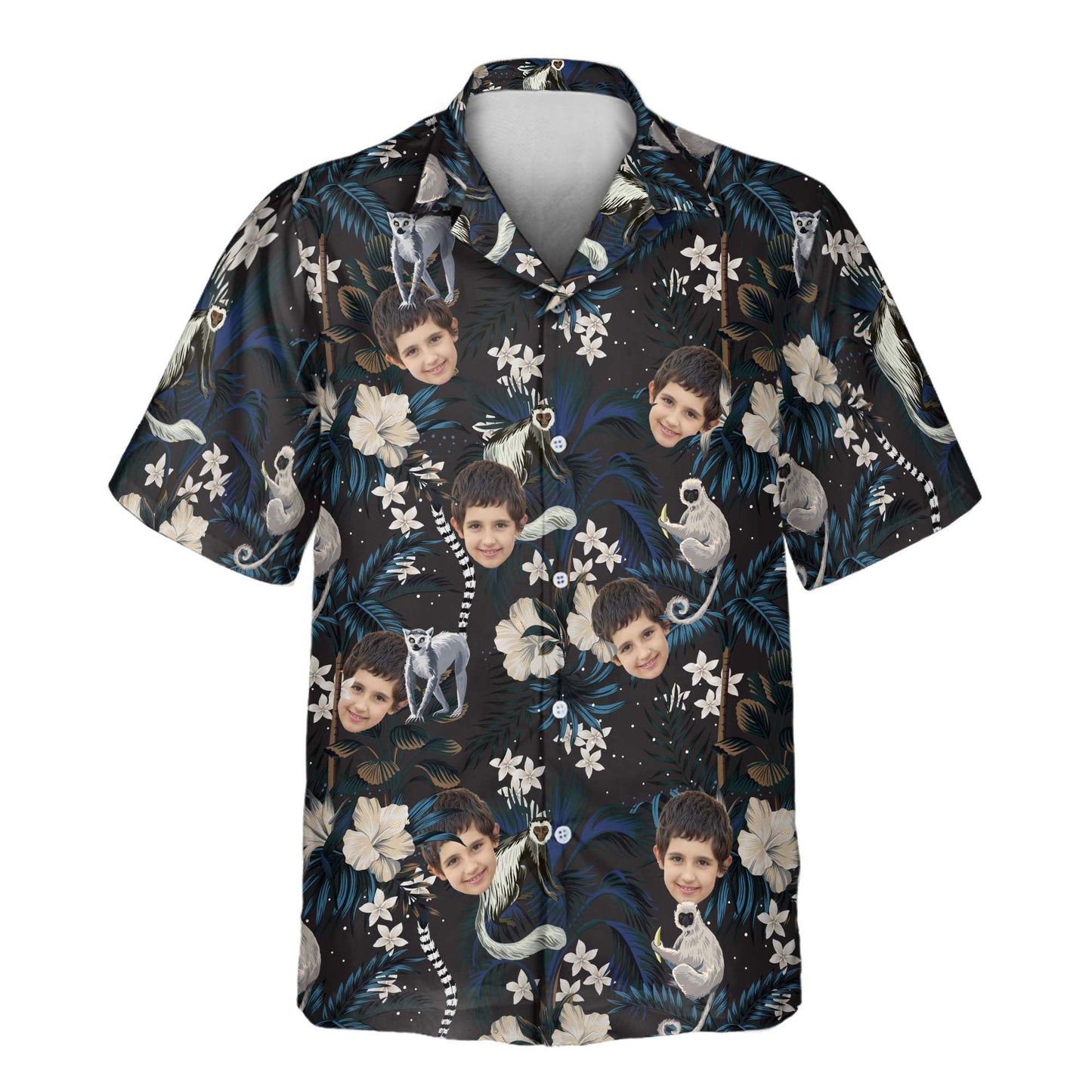 Tropical Night Bloom | Aloha Custom Hawaiian Shirts with Faces or Logos Unisex T-shirt, Sweatshirt, Hoodie, Long Sleeve Tee - T-Shirt, Sweatshirt, Hoodie