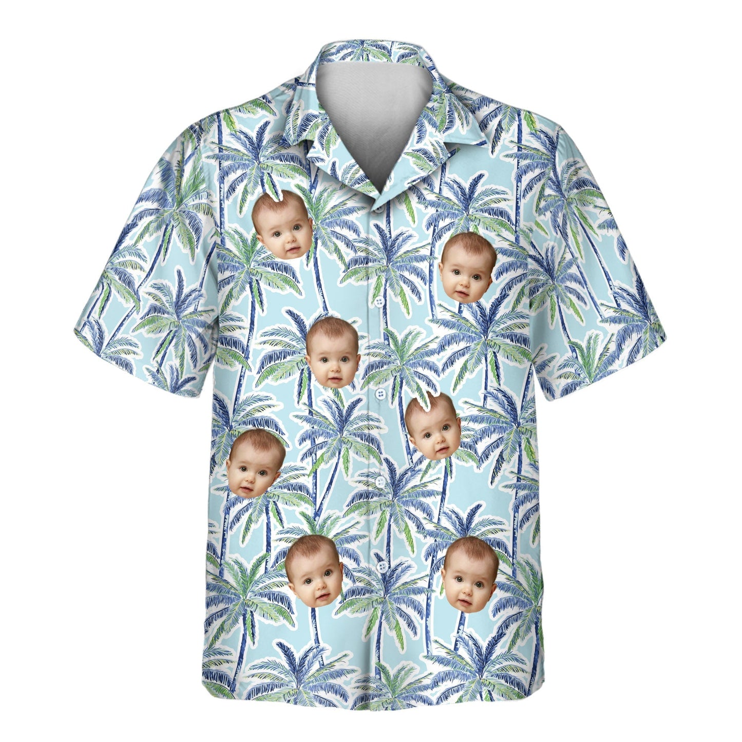 Palm Breeze | Aloha Custom Hawaiian Shirts with Faces or Logos Unisex T-shirt, Sweatshirt, Hoodie, Long Sleeve Tee - T-Shirt, Sweatshirt, Hoodie