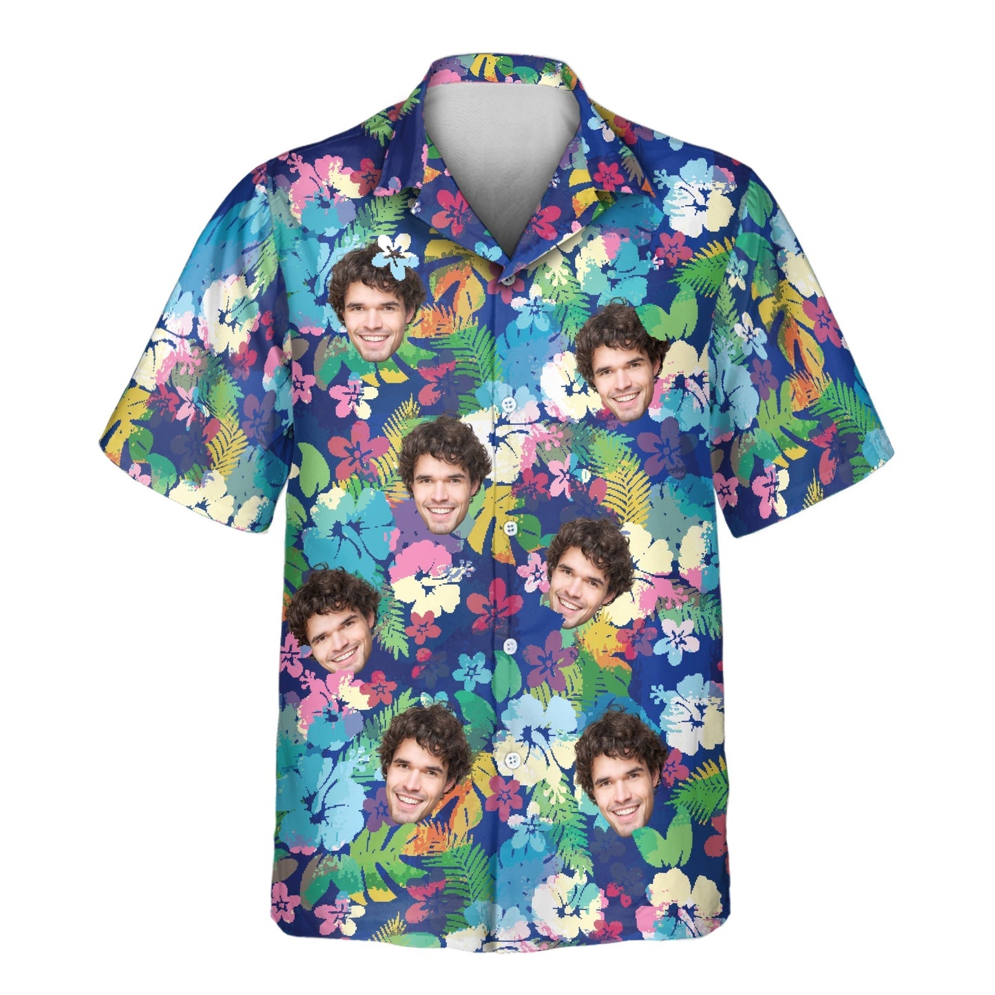 Vibrant Hibiscus | Aloha Custom Hawaiian Shirts with Faces or Logos Unisex T-shirt, Sweatshirt, Hoodie, Long Sleeve Tee - T-Shirt, Sweatshirt, Hoodie