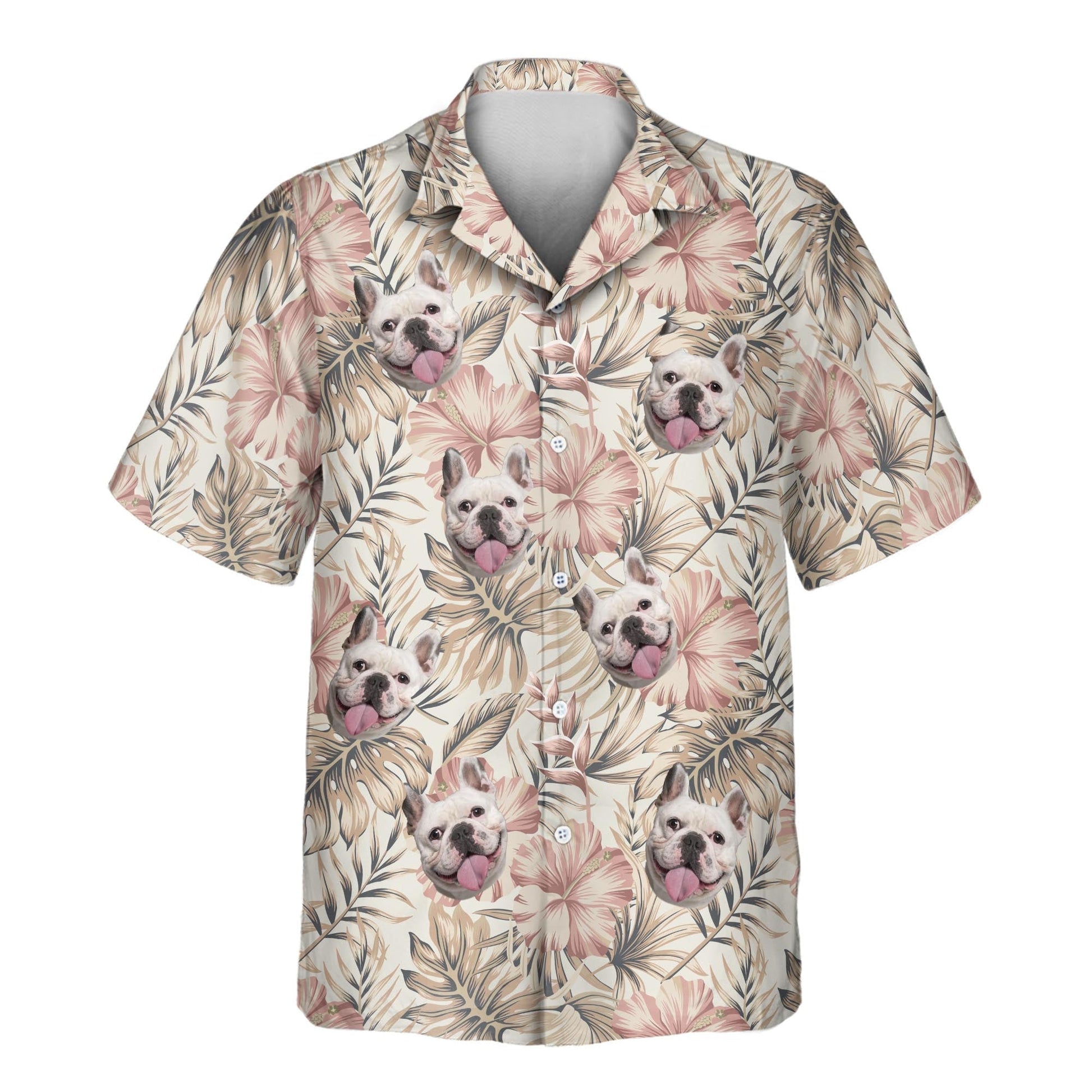 Vintage Palm Hibiscus | Aloha Custom Hawaiian Shirts with Faces or Logos Unisex T-shirt, Sweatshirt, Hoodie, Long Sleeve Tee - T-Shirt, Sweatshirt, Hoodie