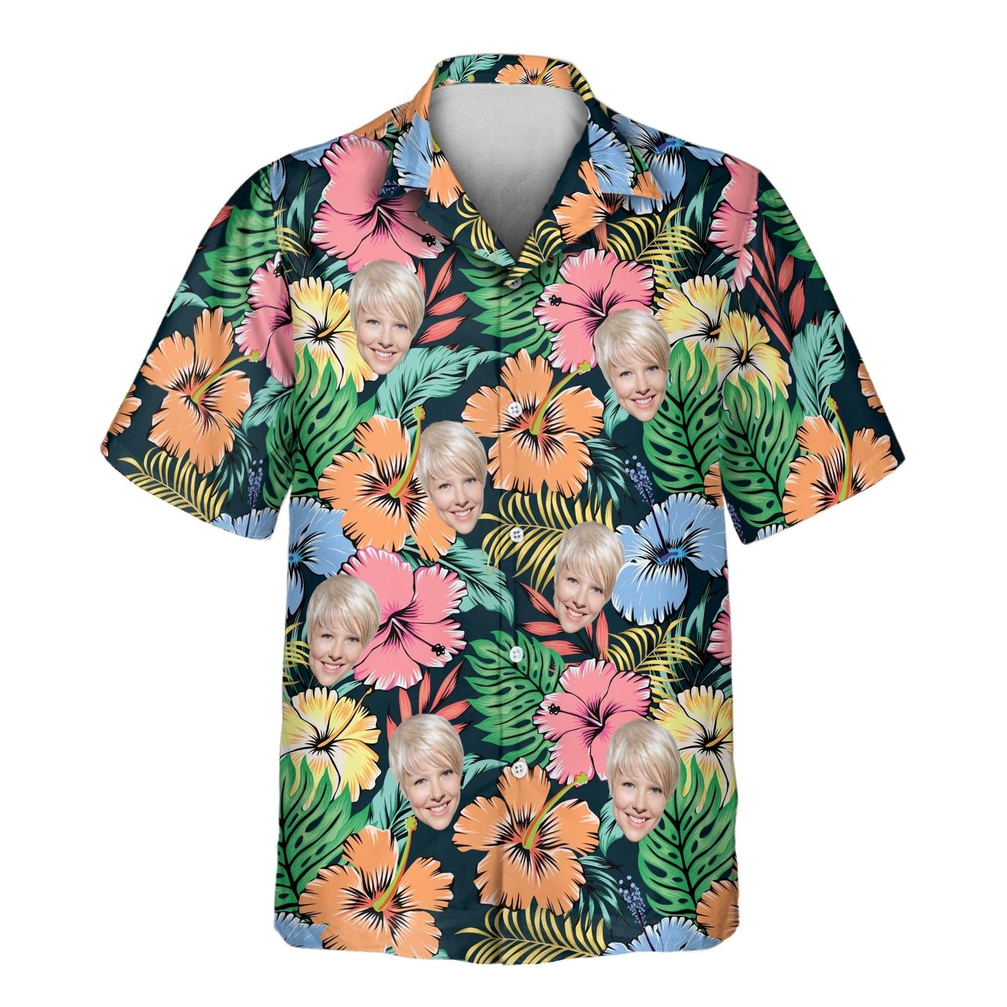 Vivid Summer | Aloha Custom Hawaiian Shirts with Faces or Logos Unisex T-shirt, Sweatshirt, Hoodie, Long Sleeve Tee - T-Shirt, Sweatshirt, Hoodie