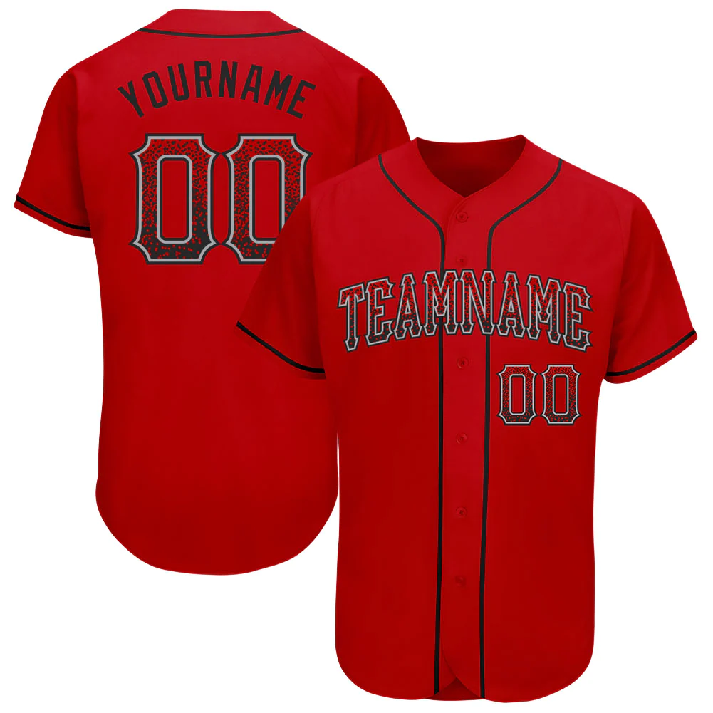 Custom Red Black-Gray Authentic Drift Fashion Baseball Jersey Unisex T-shirt, Sweatshirt, Hoodie, Long Sleeve Tee - T-Shirt, Sweatshirt, Hoodie