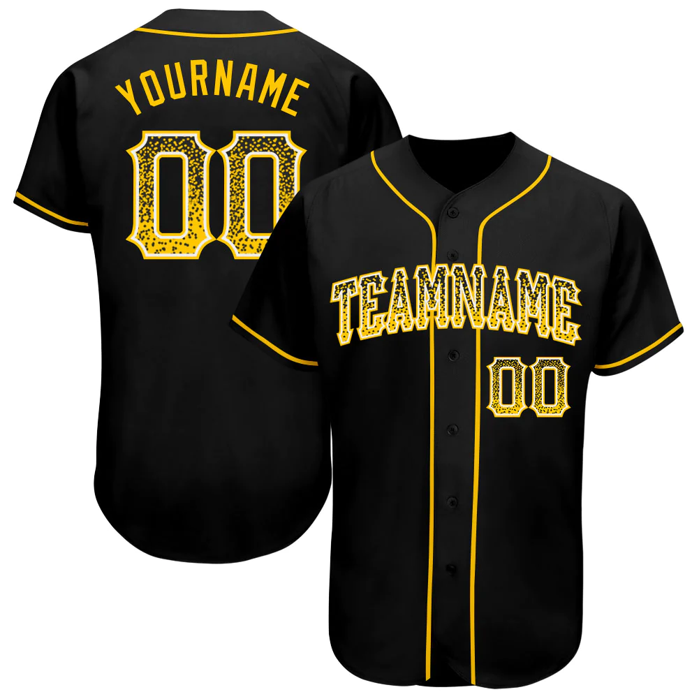 Custom Black Gold-White Authentic Drift Fashion Baseball Jersey Unisex T-shirt, Sweatshirt, Hoodie, Long Sleeve Tee - T-Shirt, Sweatshirt, Hoodie