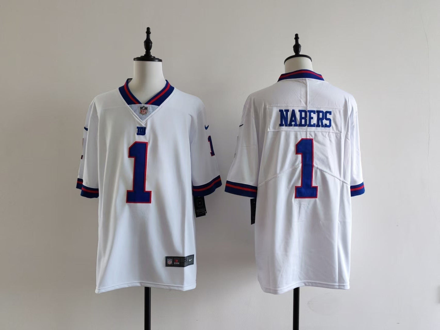 Men's New York Giants Malik Nabers Jersey-White football jersey product view 1