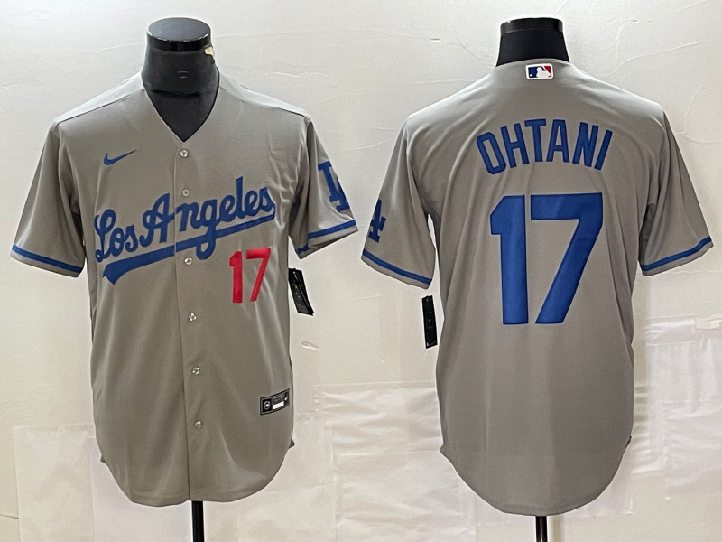 Men's Los Angeles Dodgers Shohei Ohtani #17 Gray Replica Team Jersey1 baseball jersey product view 1