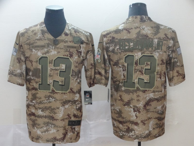 Men's Cleveland Browns Odell Beckham Jr. #13 Camouflage Game Jersey1 football jersey product view 1