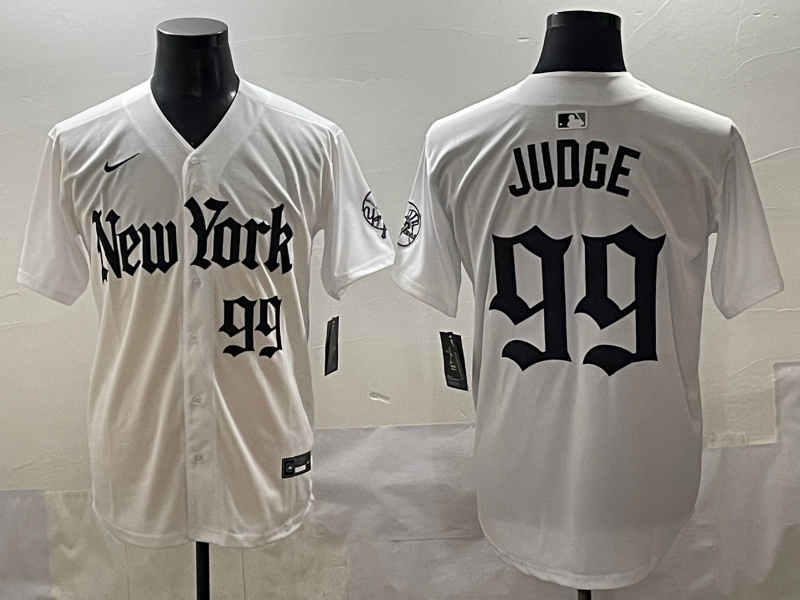 Men's New York Yankees Aaron Judge White Team Game Player Jersey baseball jersey product view 1