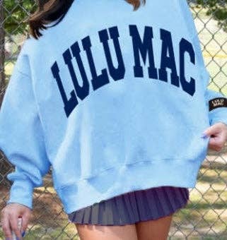 Lulu Mac Sweatshirt Baby Blue/Navy - Puff Unisex T-shirt, Sweatshirt, Hoodie, Long Sleeve Tee - T-Shirt, Sweatshirt, Hoodie