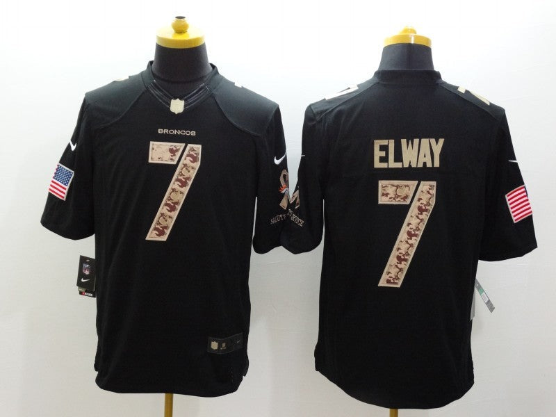 Men's Denver Broncos John Elway #7 Black Game Player Jersey1 football jersey product view 1