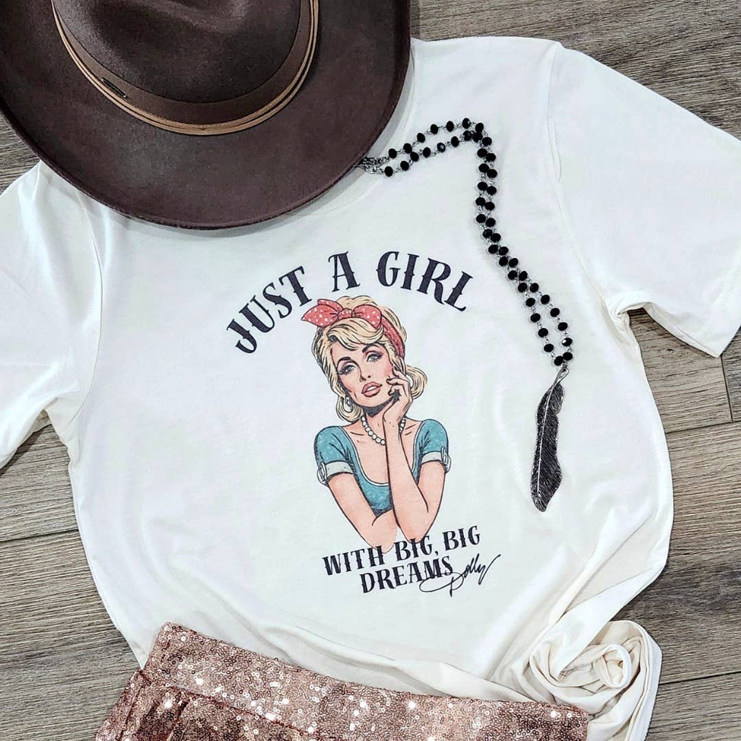 Just A Girl with Big, Big Dreams Dolly Graphic Tee Unisex T-shirt, Sweatshirt, Hoodie, Long Sleeve Tee - T-Shirt, Sweatshirt, Hoodie