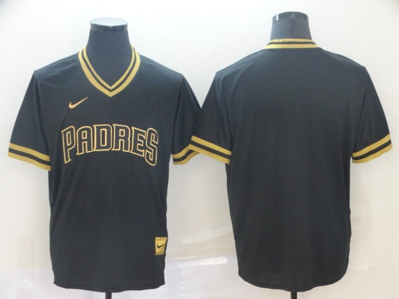 Men's San Diego Padres Black Cooperstown Collection Blank Jersey1 baseball jersey product view 1