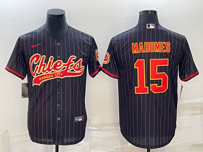 Men's Kansas City Chiefs Patrick Mahomes #15 Black Team Game Jersey1 Joint Edition football jersey product view 1