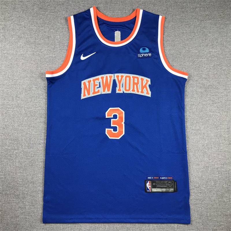 Knicks #3 blue jersey basketball jersey product view 1
