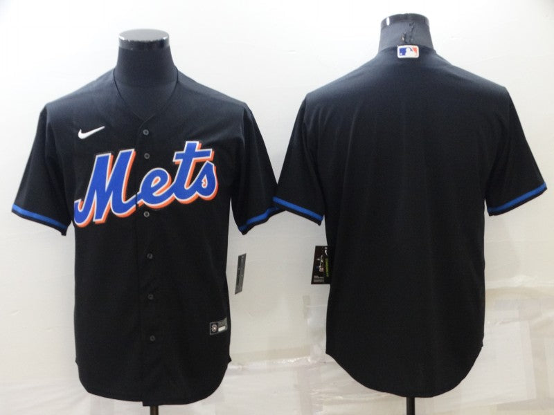 Men's New York Mets Black 2022 Alternate Replica Blank Jersey baseball jersey product view 1
