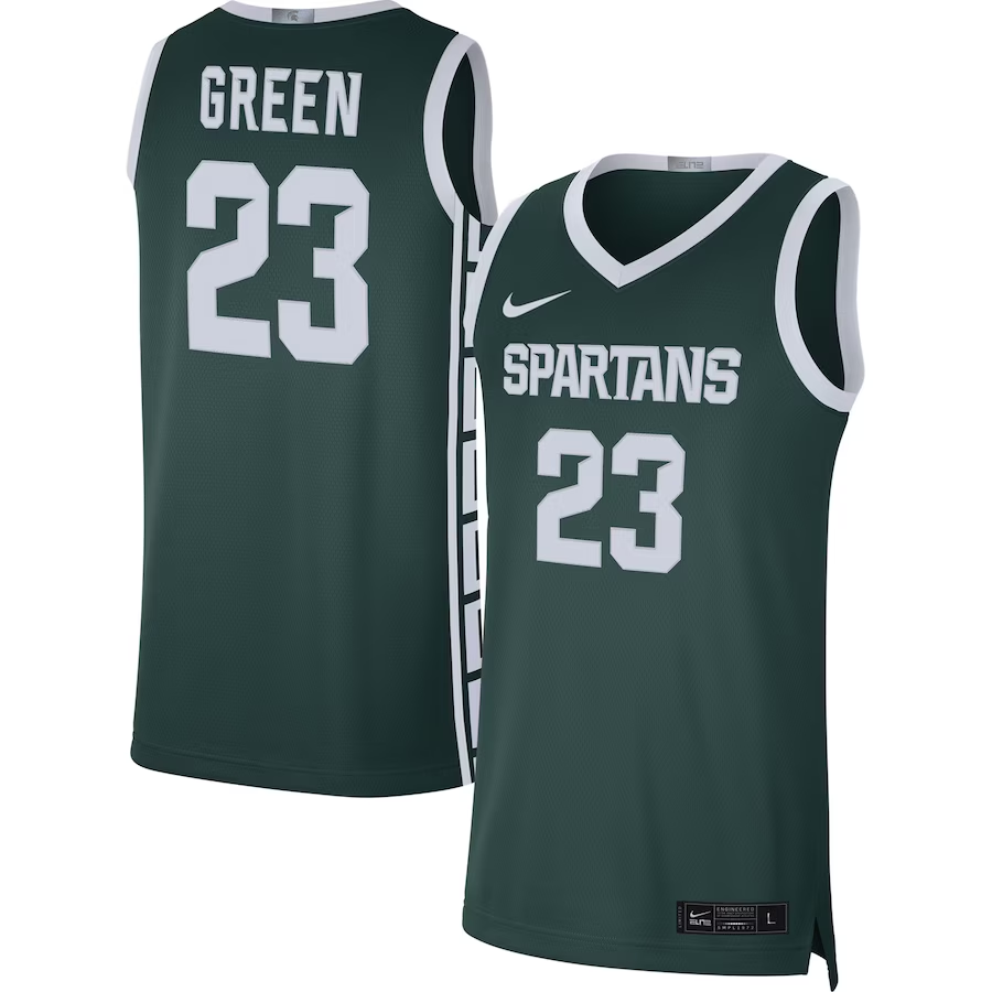 Men's Michigan State Spartans Draymond Green #23 Green Player Jersey sports jersey product view 1